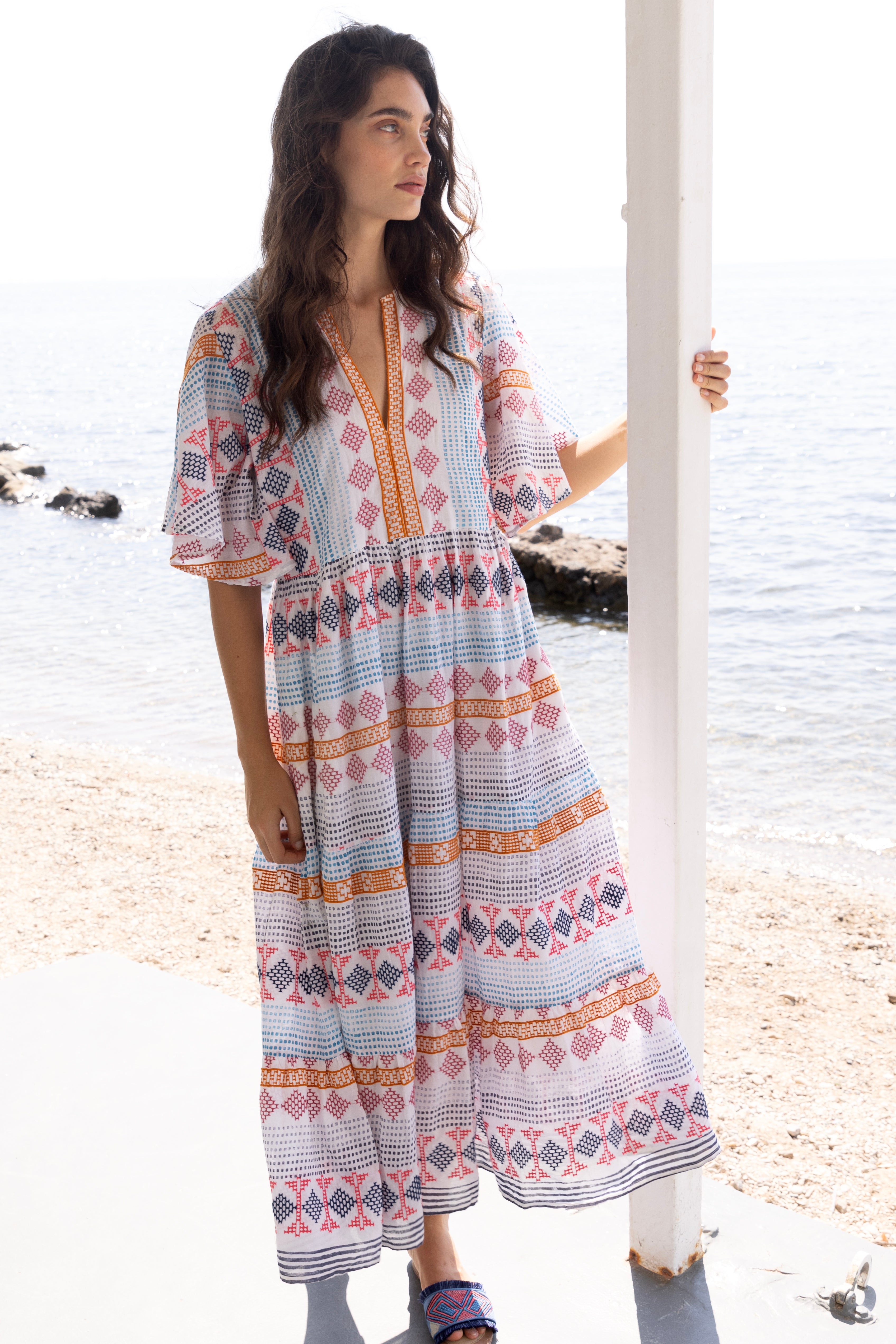 Flirty V-Neck Maxi Casablanca Multi