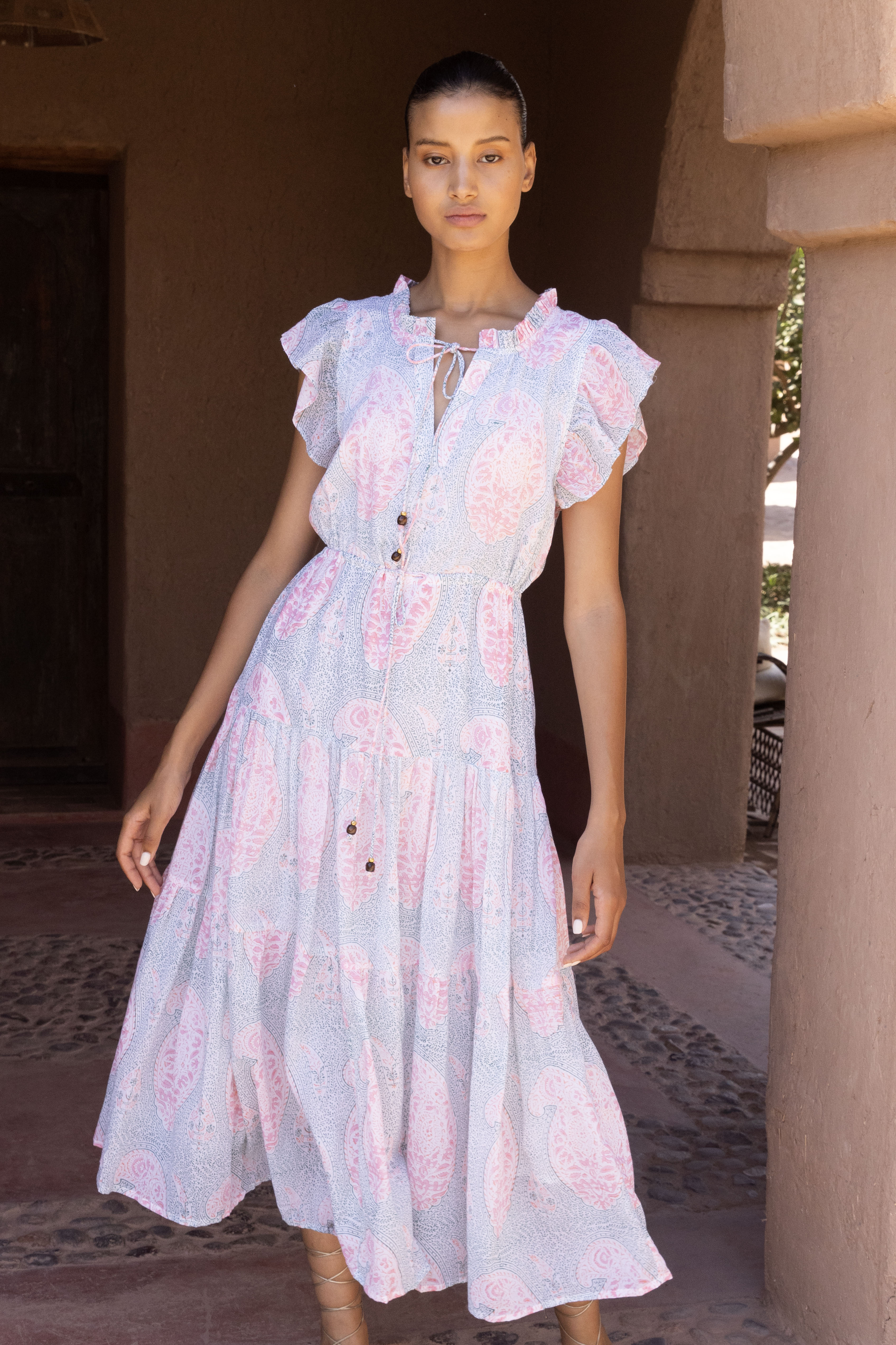 Cinched Flirty Midi Samode Green