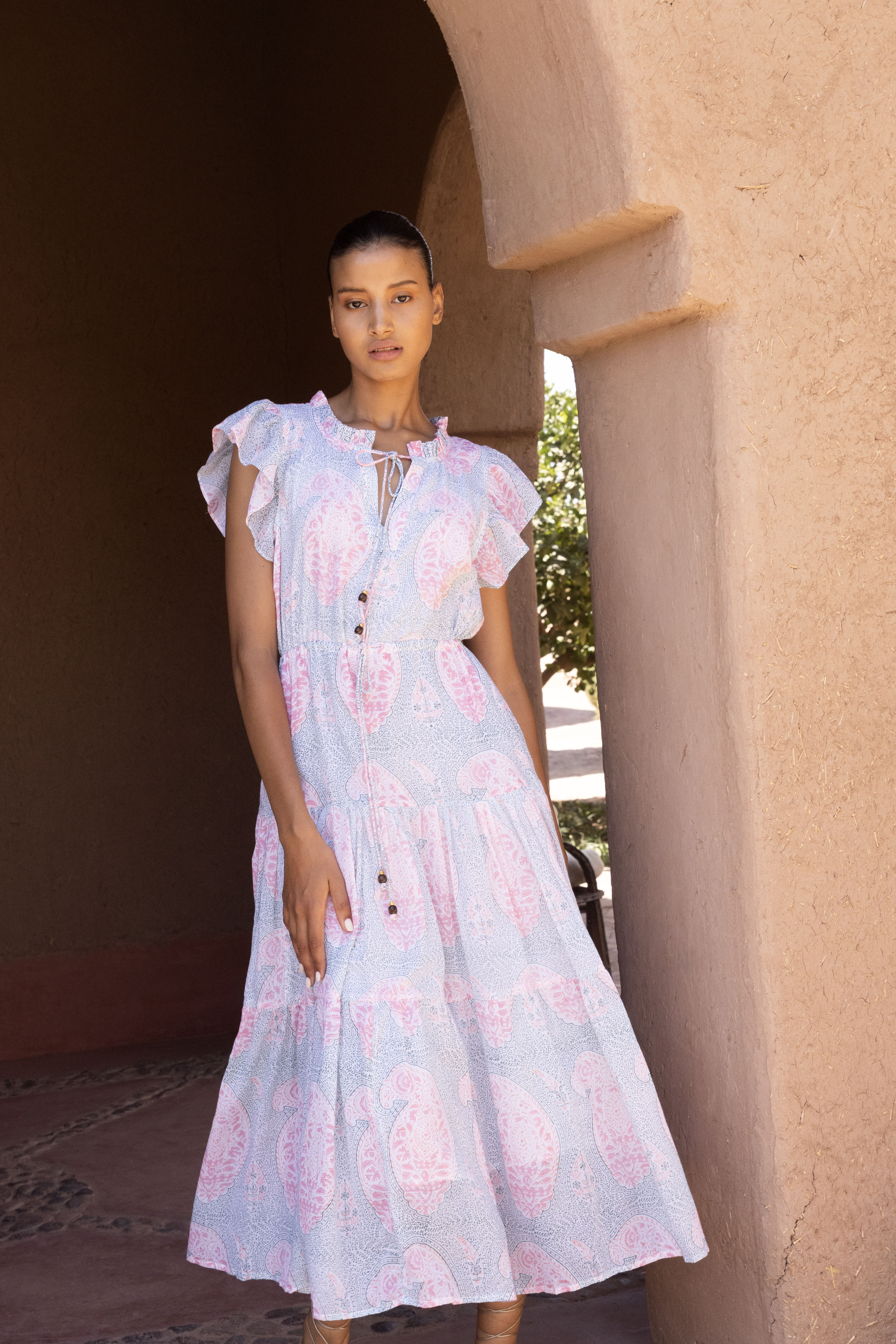 Cinched Flirty Midi Samode Green
