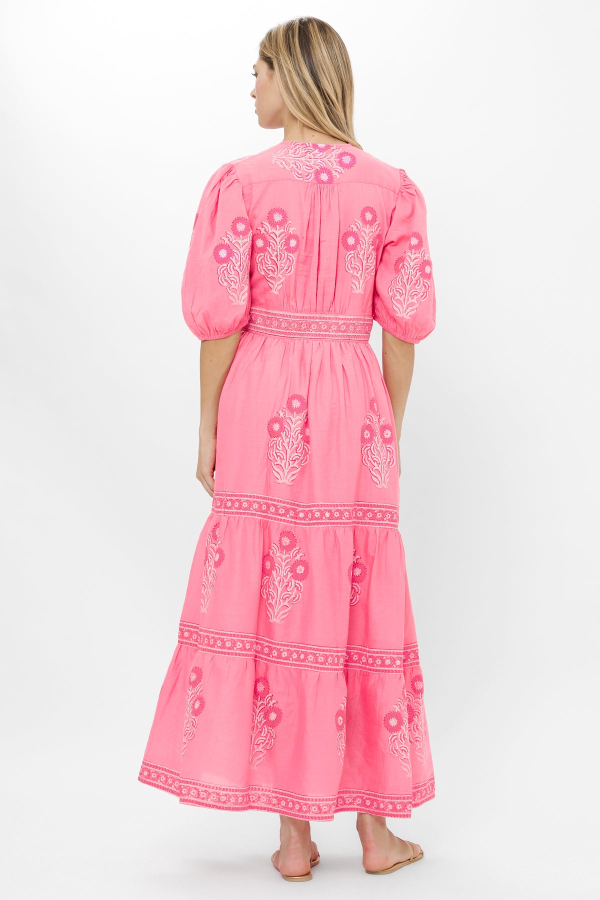 V-Neck Puffed Maxi