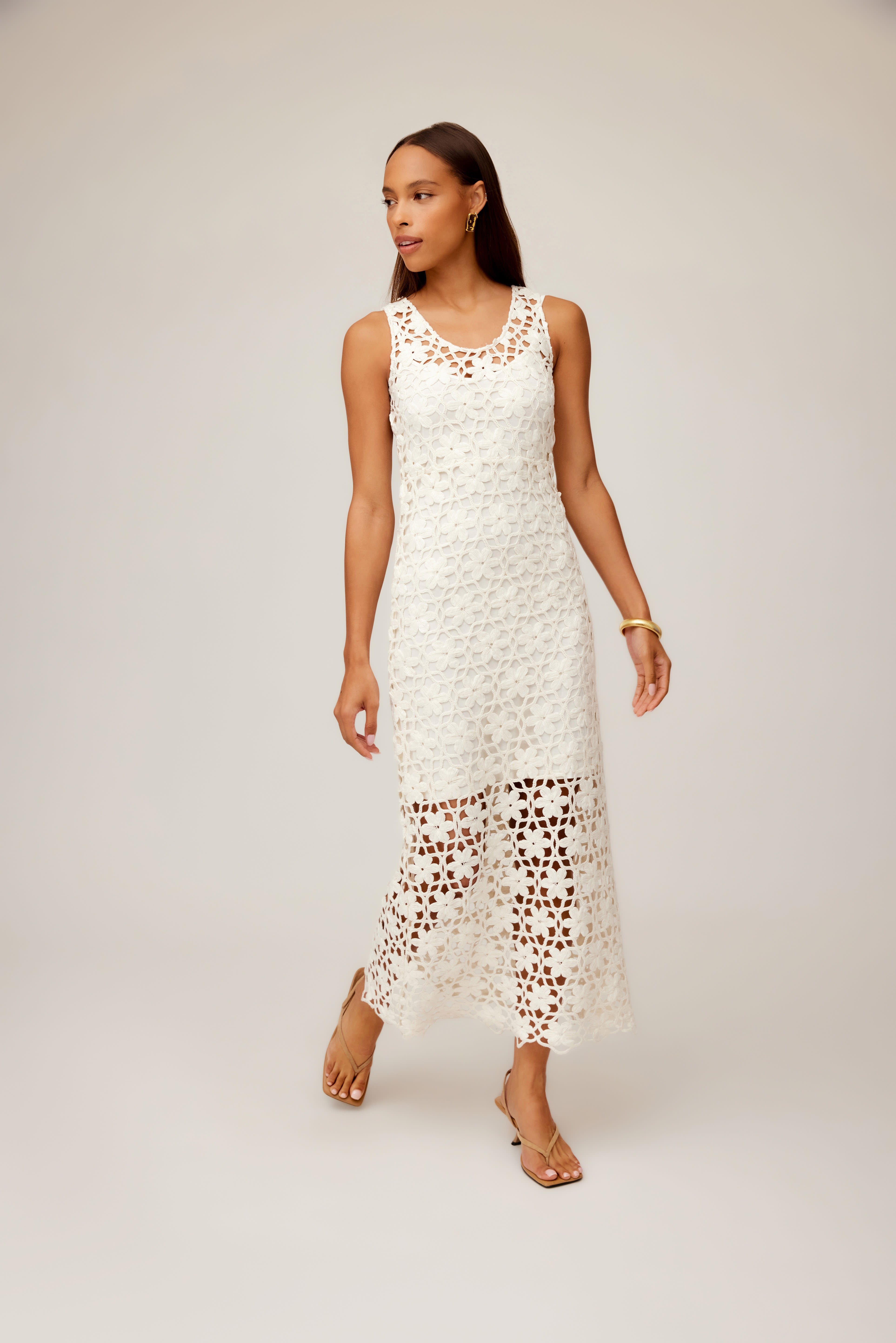 Kelsie Crochet Dress Ivory