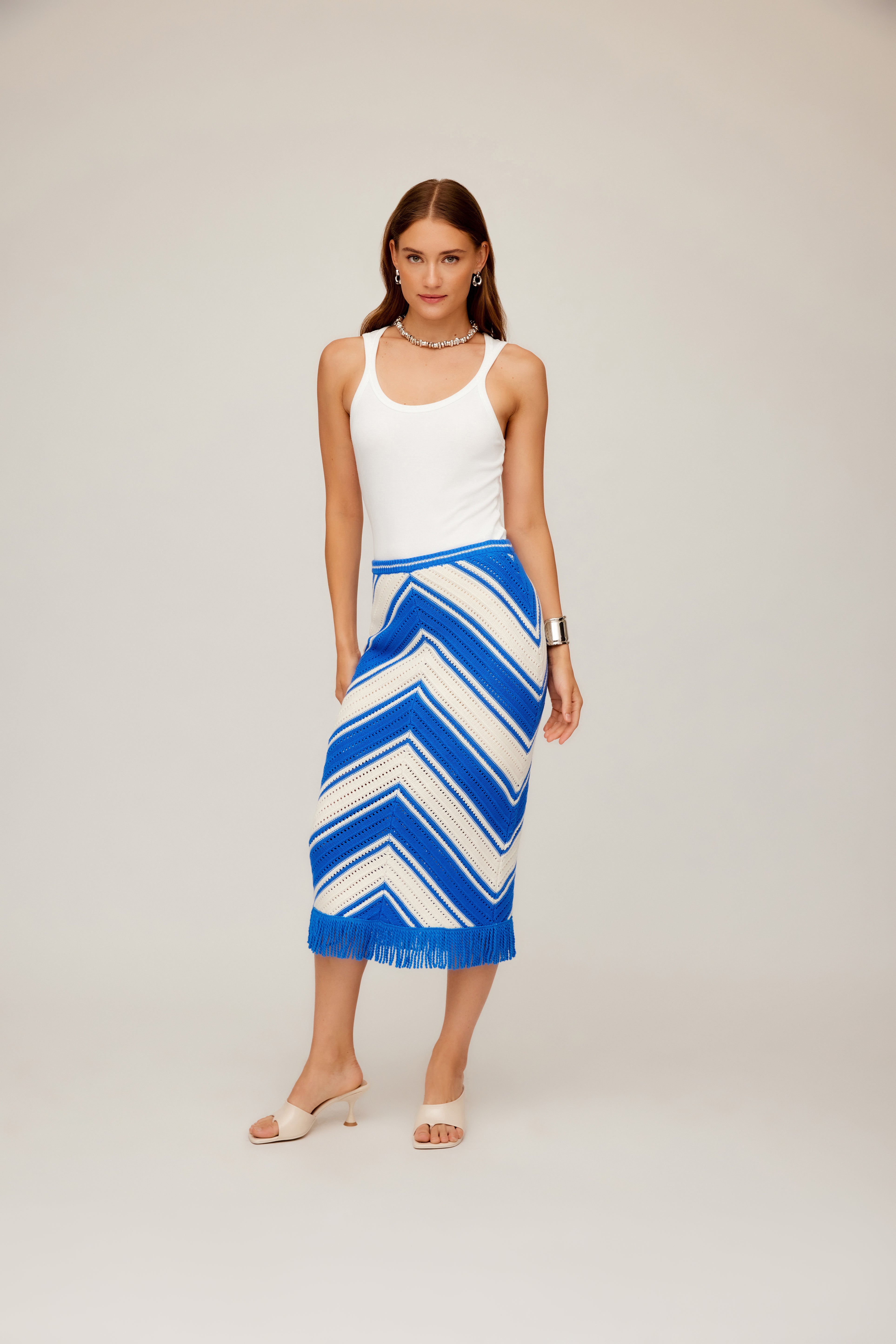 Amber Crochet Skirt Blue