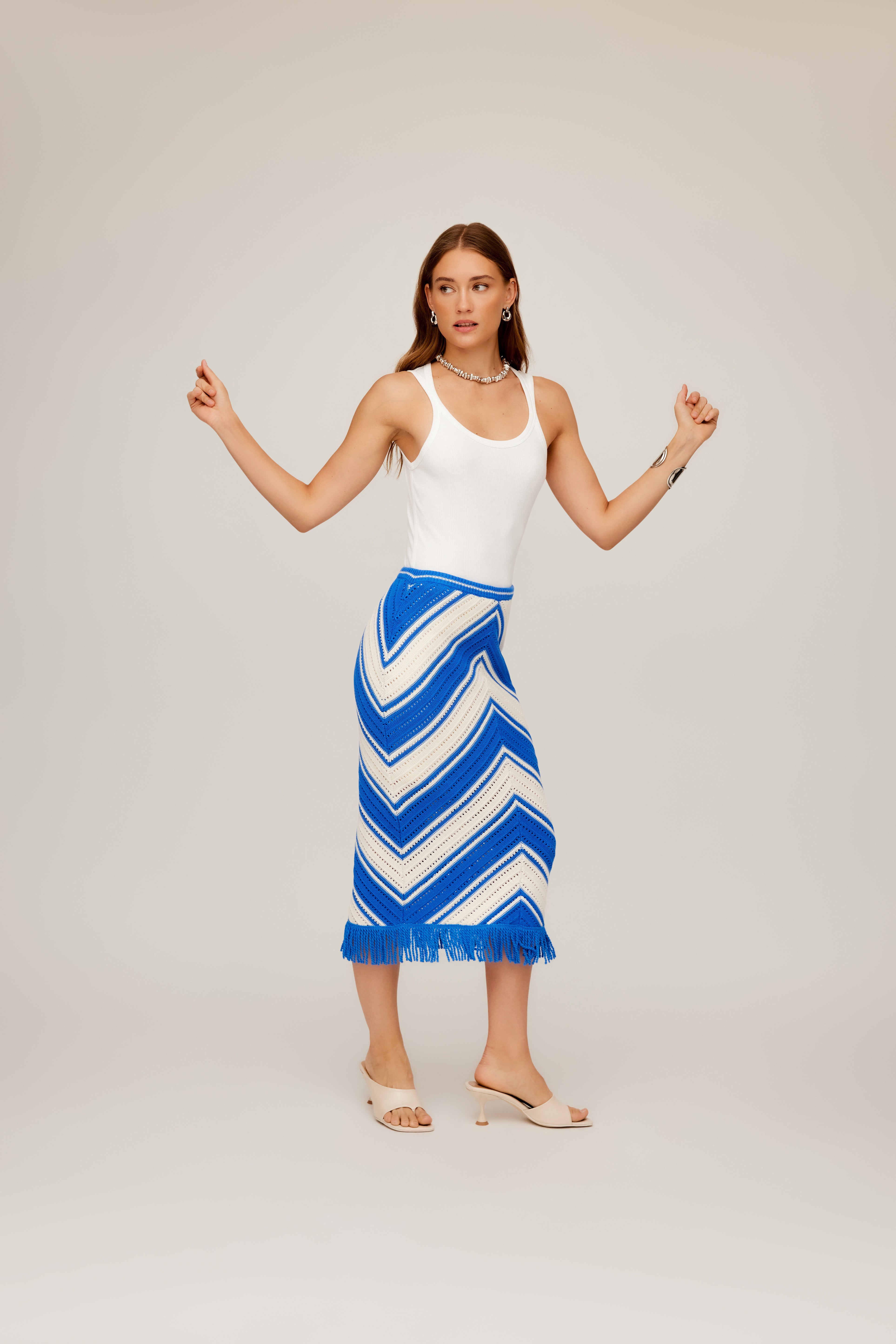 Amber Crochet Skirt Blue