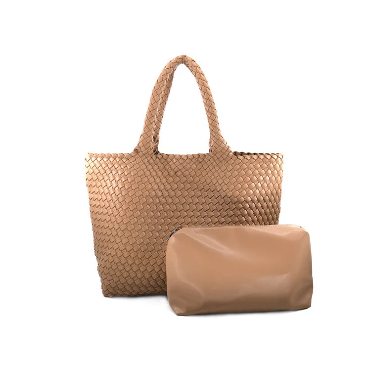 BC 2455 Woven Tote Taupe