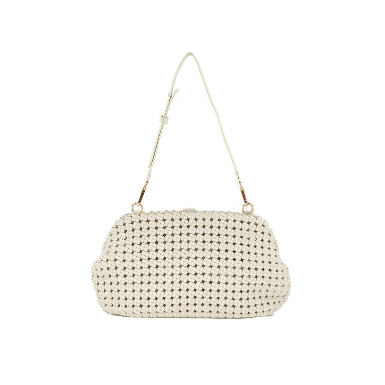 BC 2577 Braided Clutch White