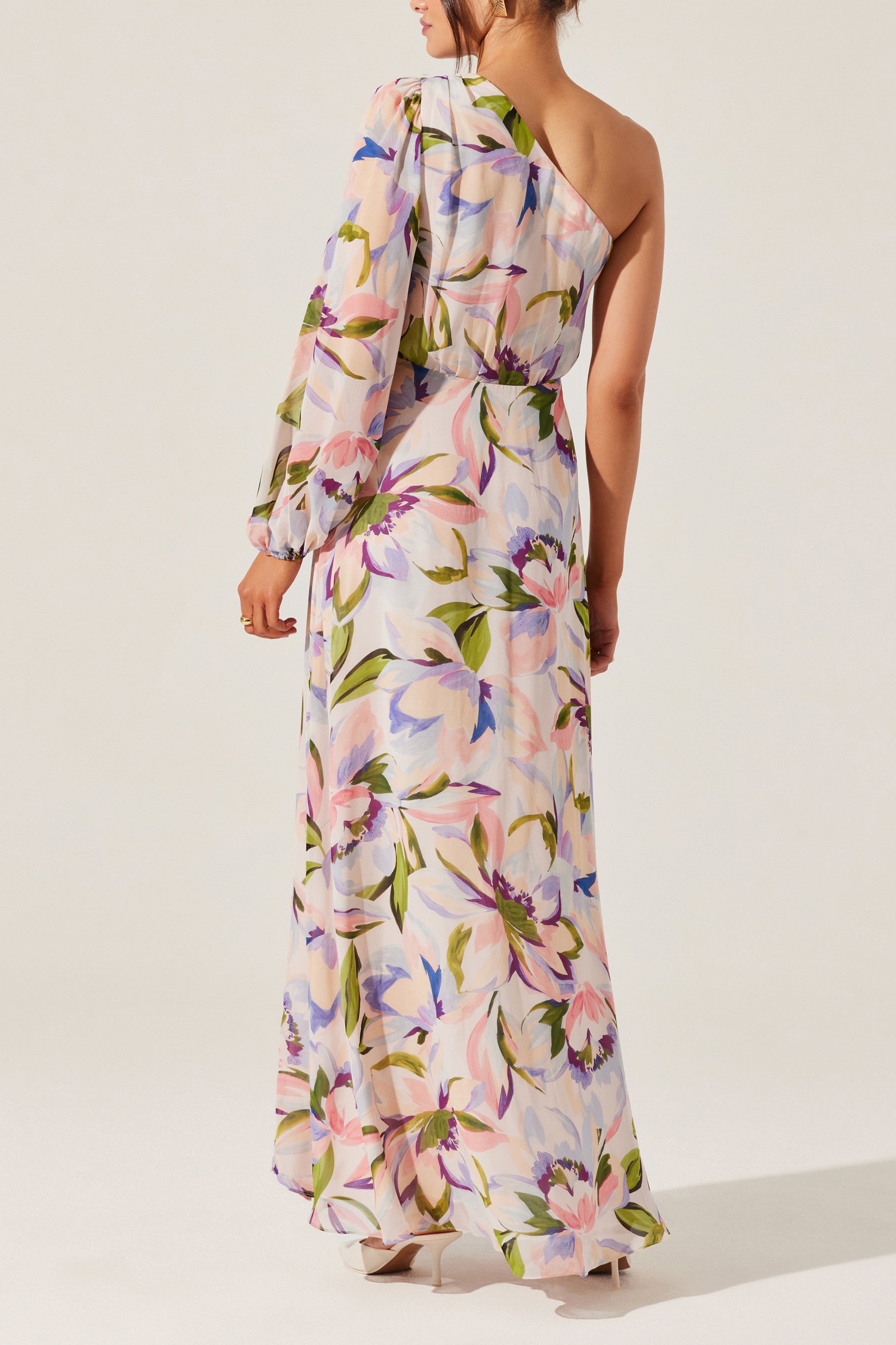 ASTR Sandersonia Floral One Shoulder Dress