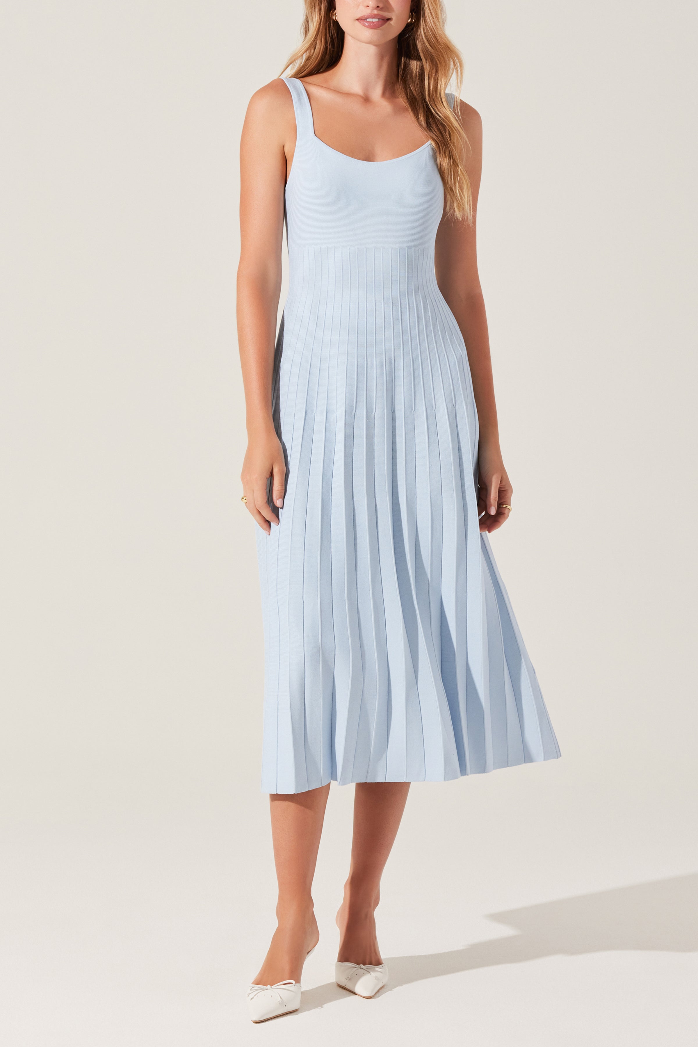 ASTR Aylin Pleated Midi Sweater Dress