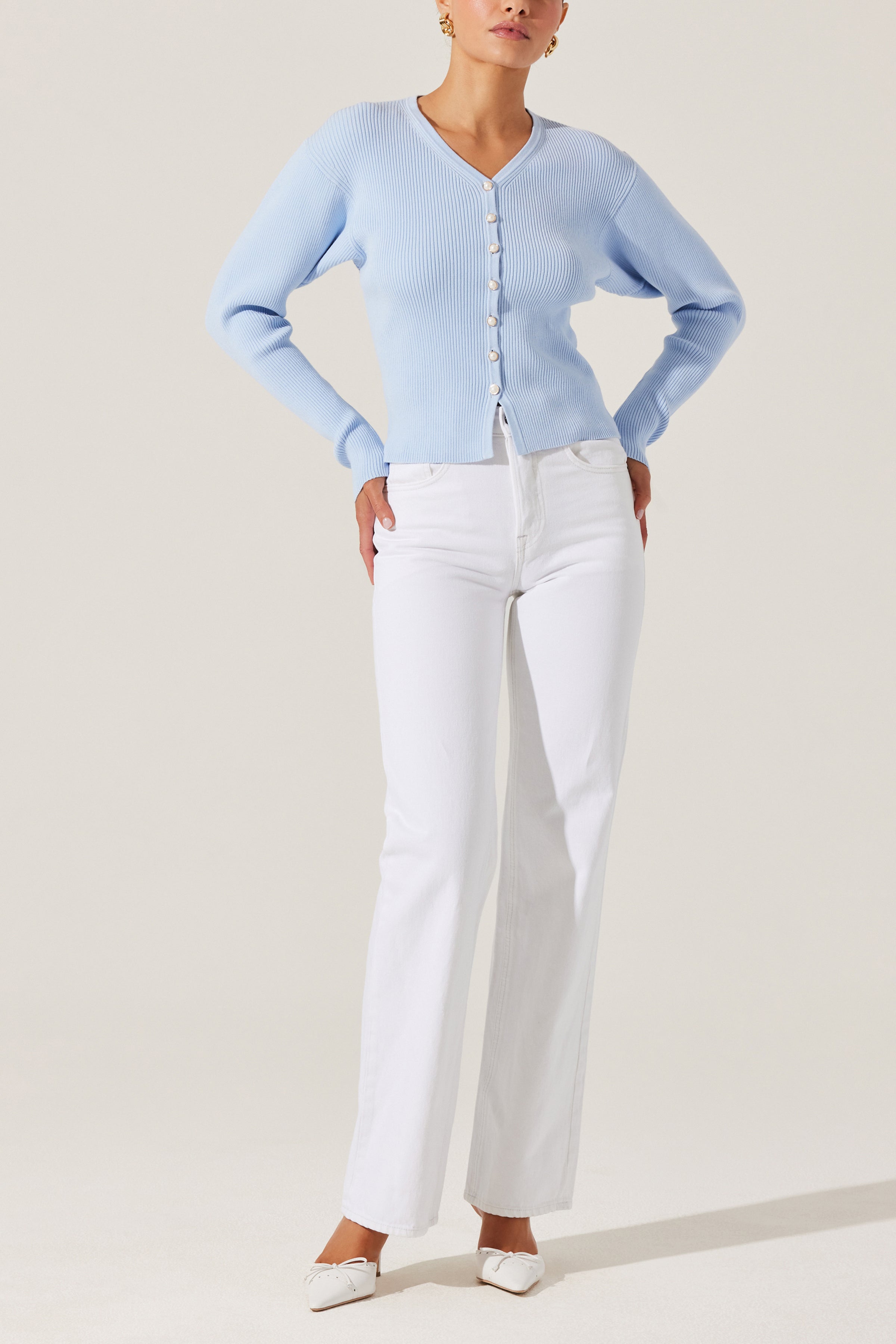 ASTR Delynn Cardi Sky Blue