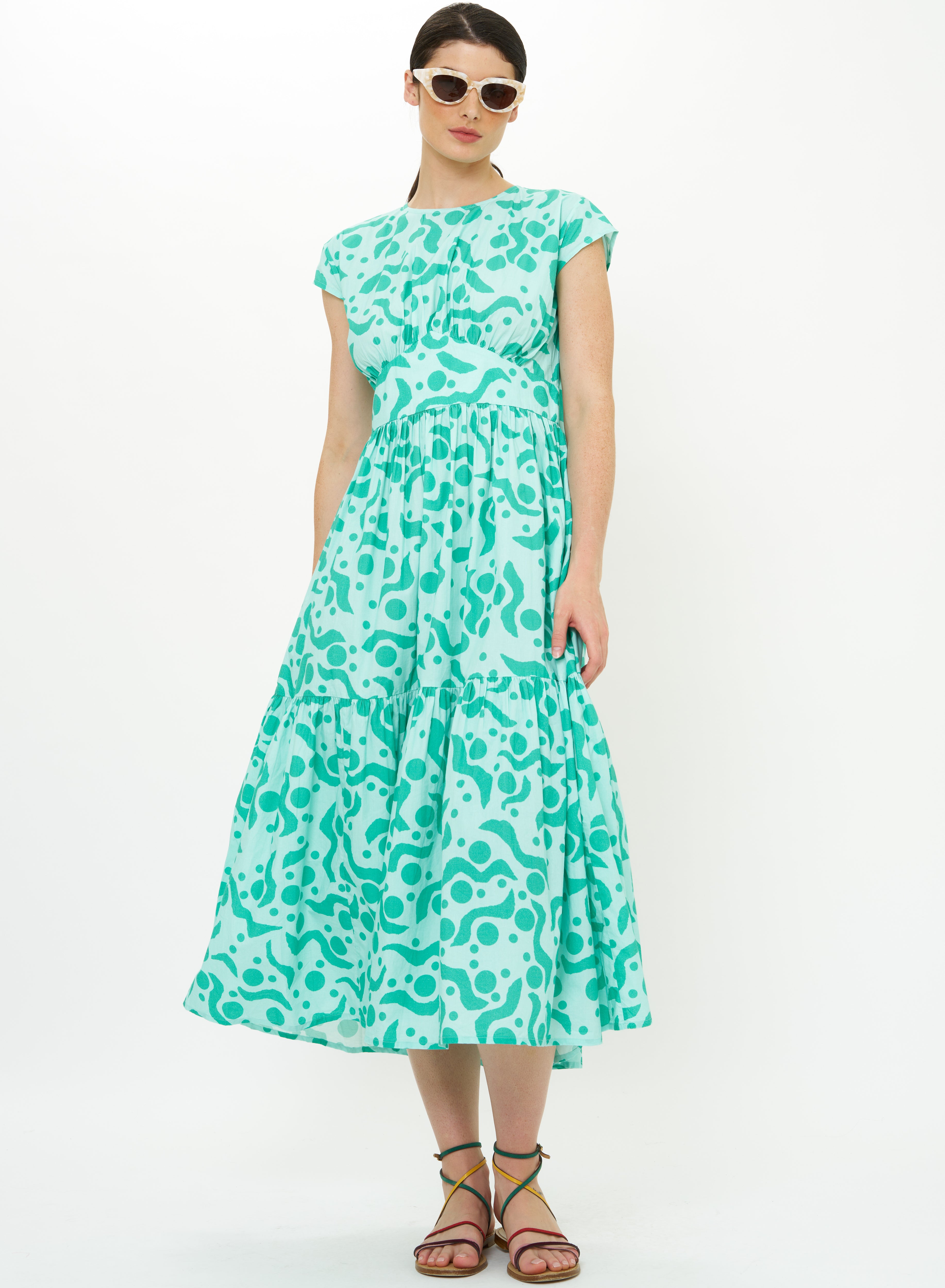 Cap Sleeve Midi Acadia Aqua