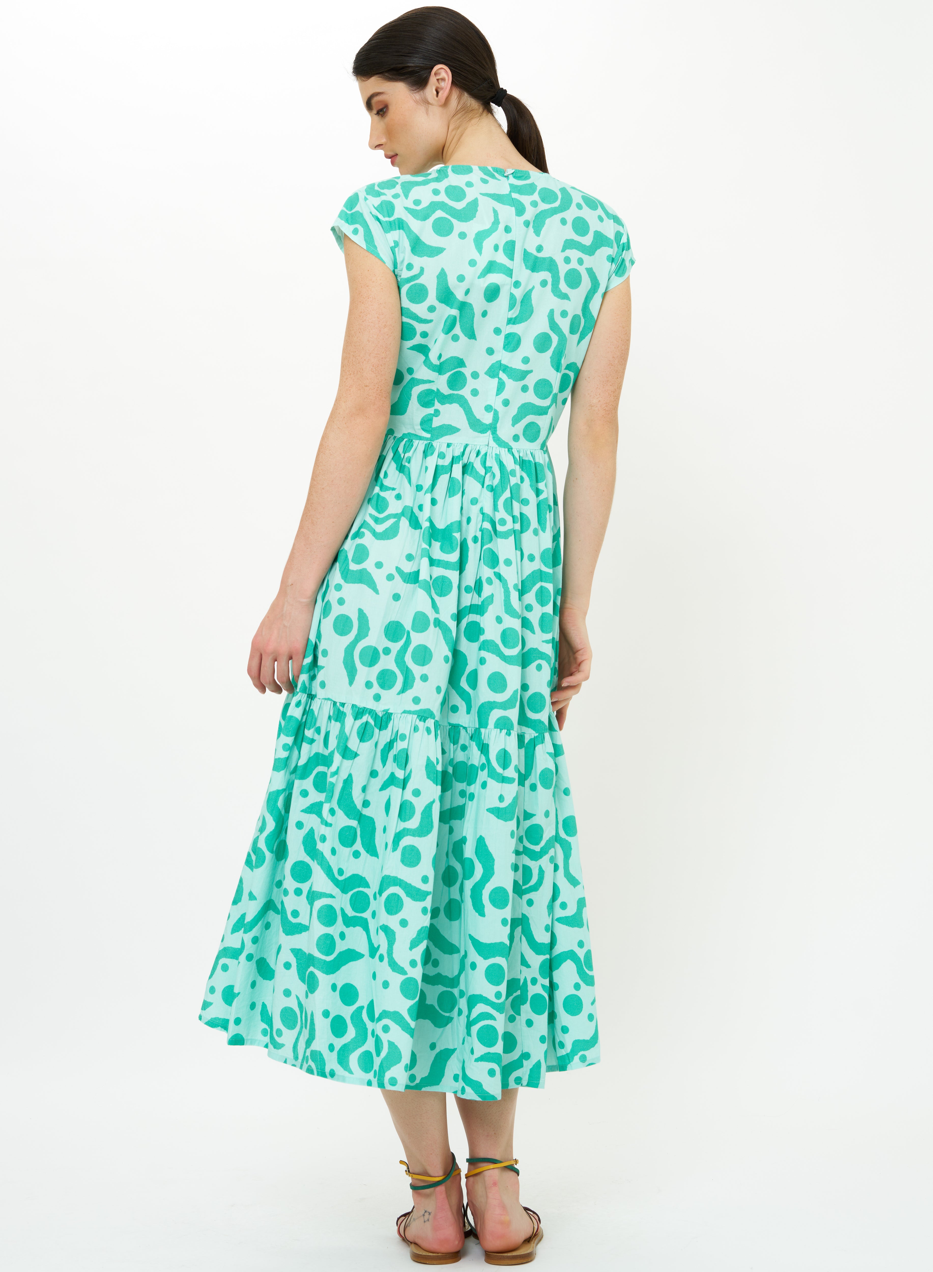 Cap Sleeve Midi Acadia Aqua