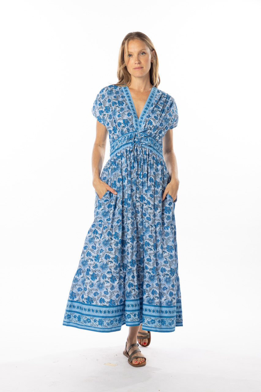 Bindu Aria Dress Capri Blue