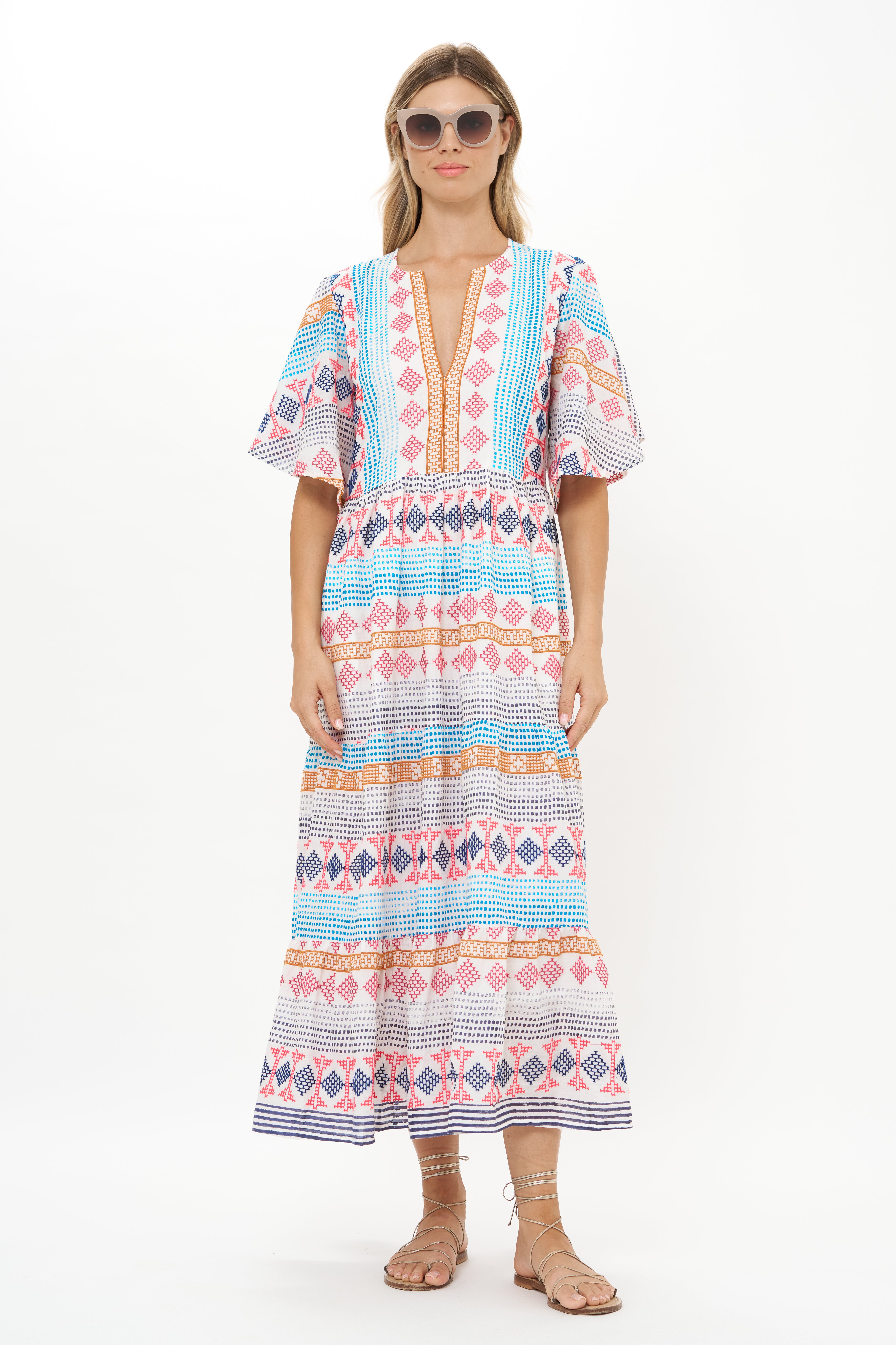 Flirty V-Neck Maxi Casablanca Multi