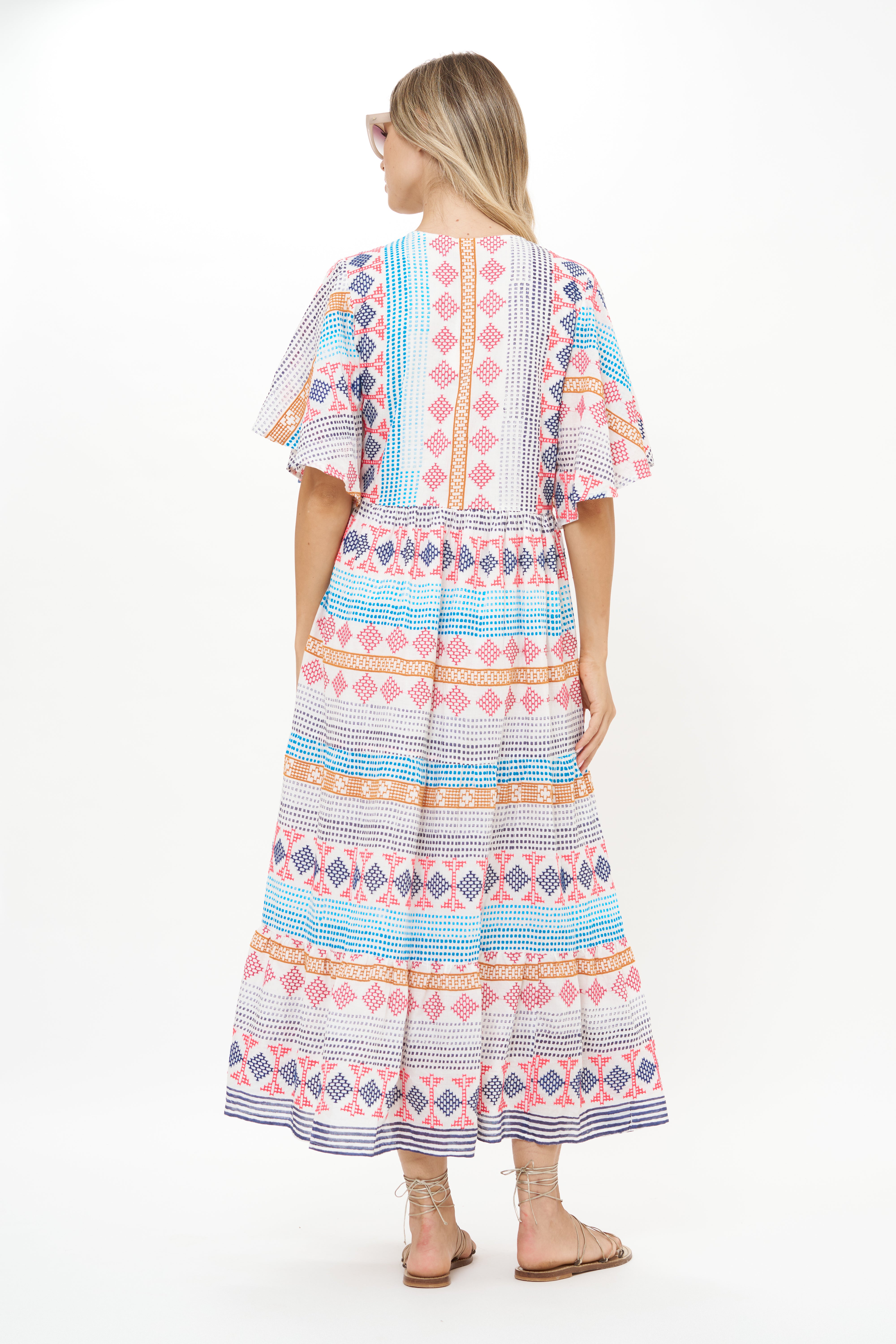 Flirty V-Neck Maxi Casablanca Multi