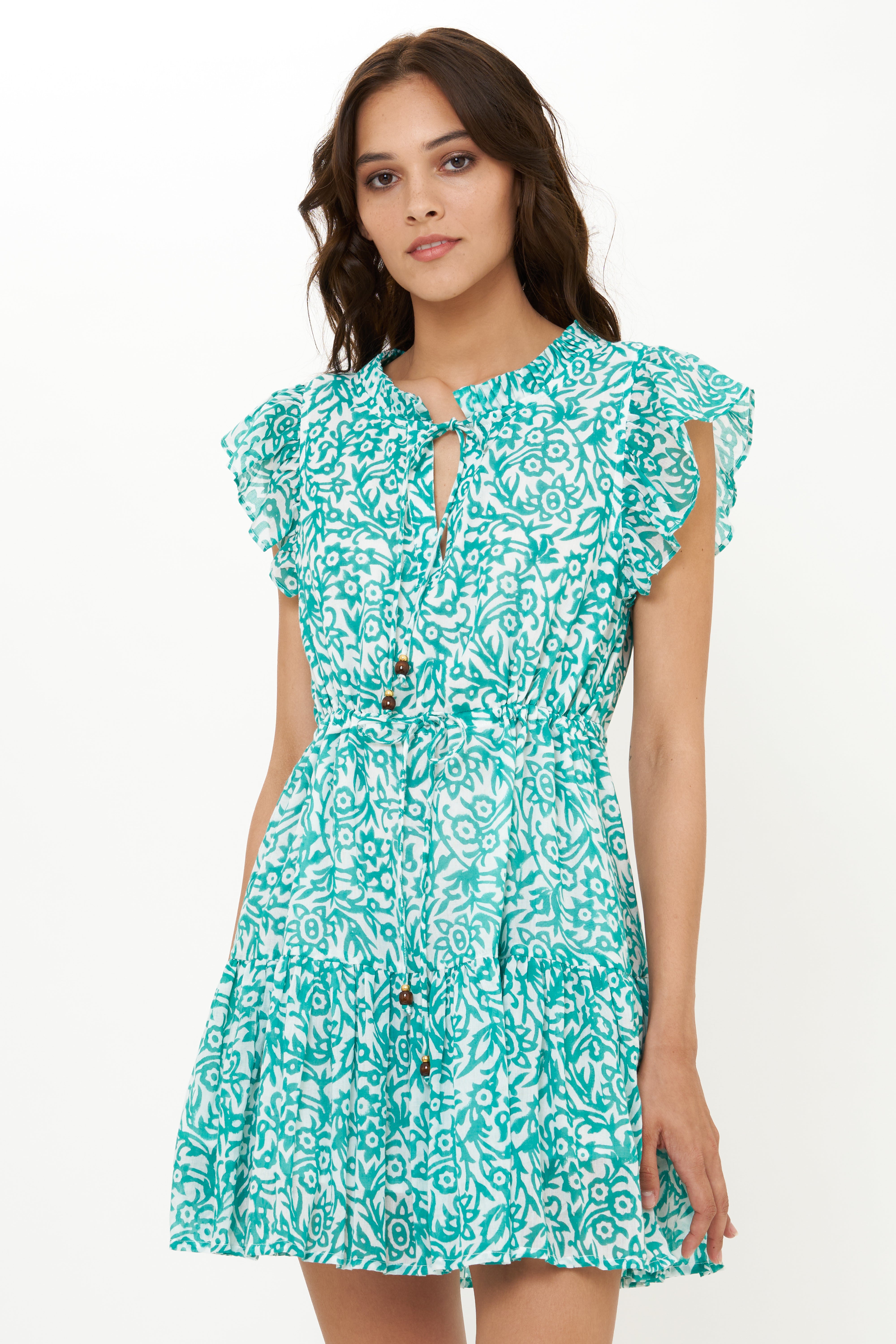 Cinched Flirty Short Cypress Jade