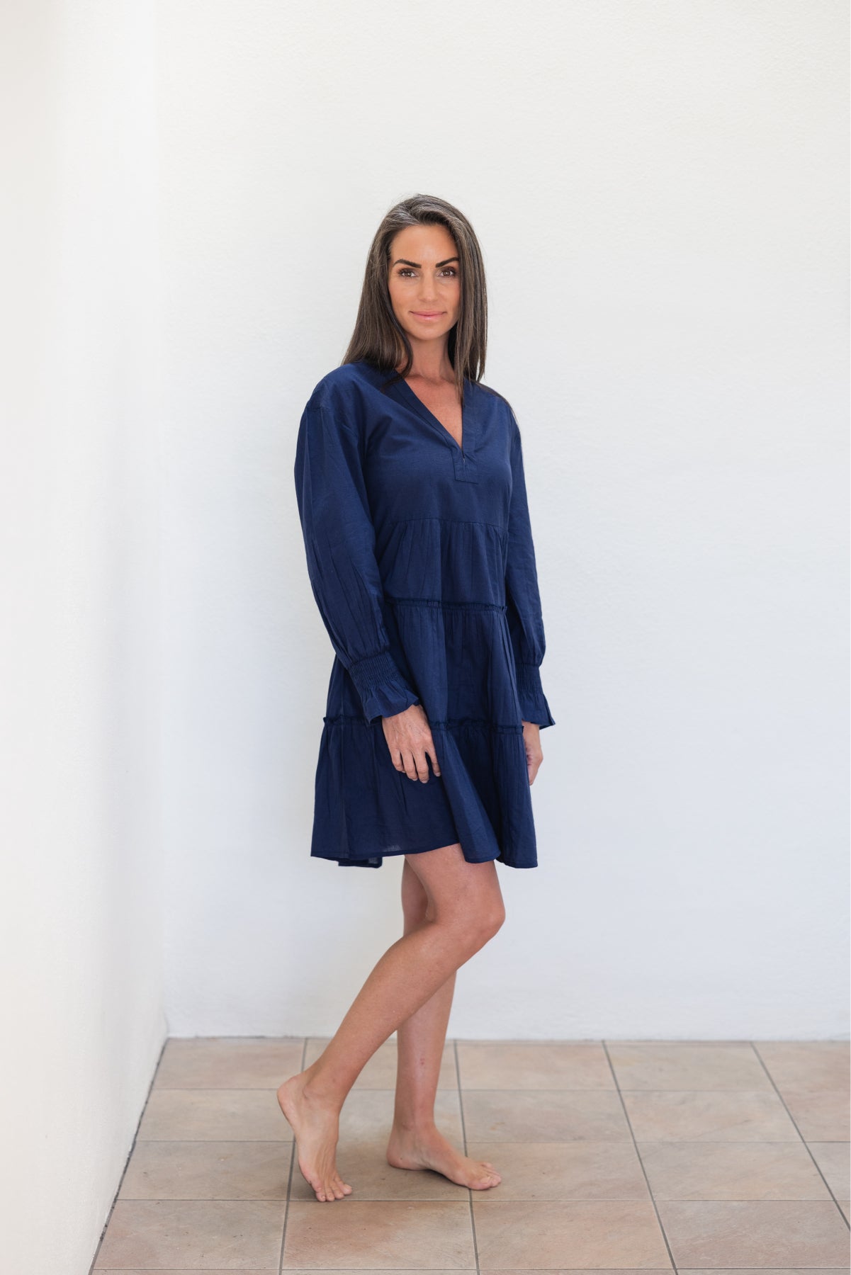 Dover Dress Solid Navy