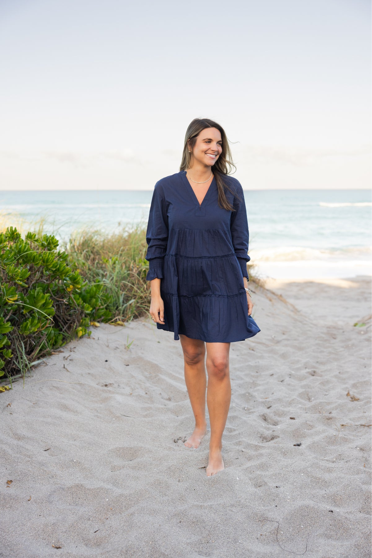 Dover Dress Solid Navy