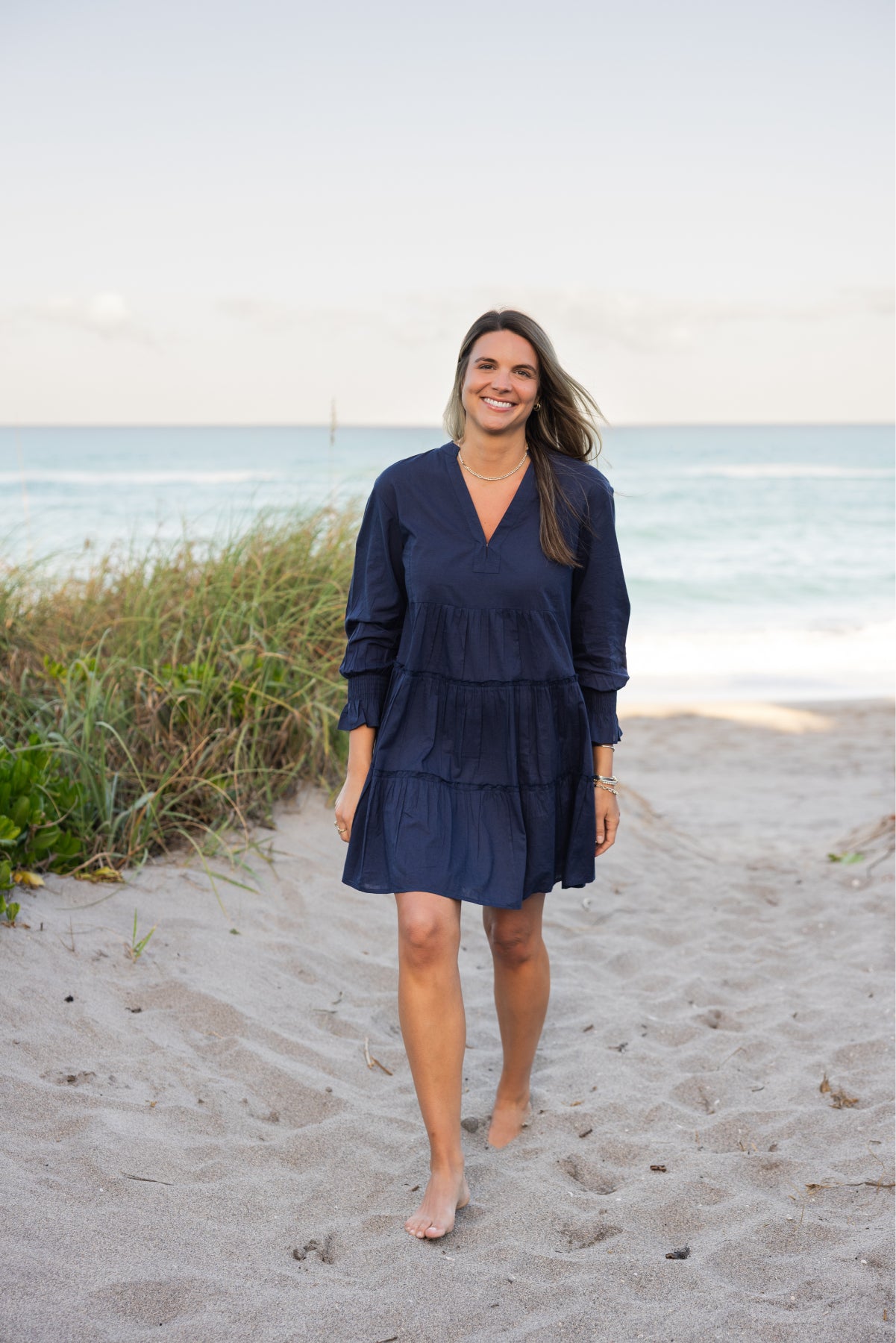 Dover Dress Solid Navy
