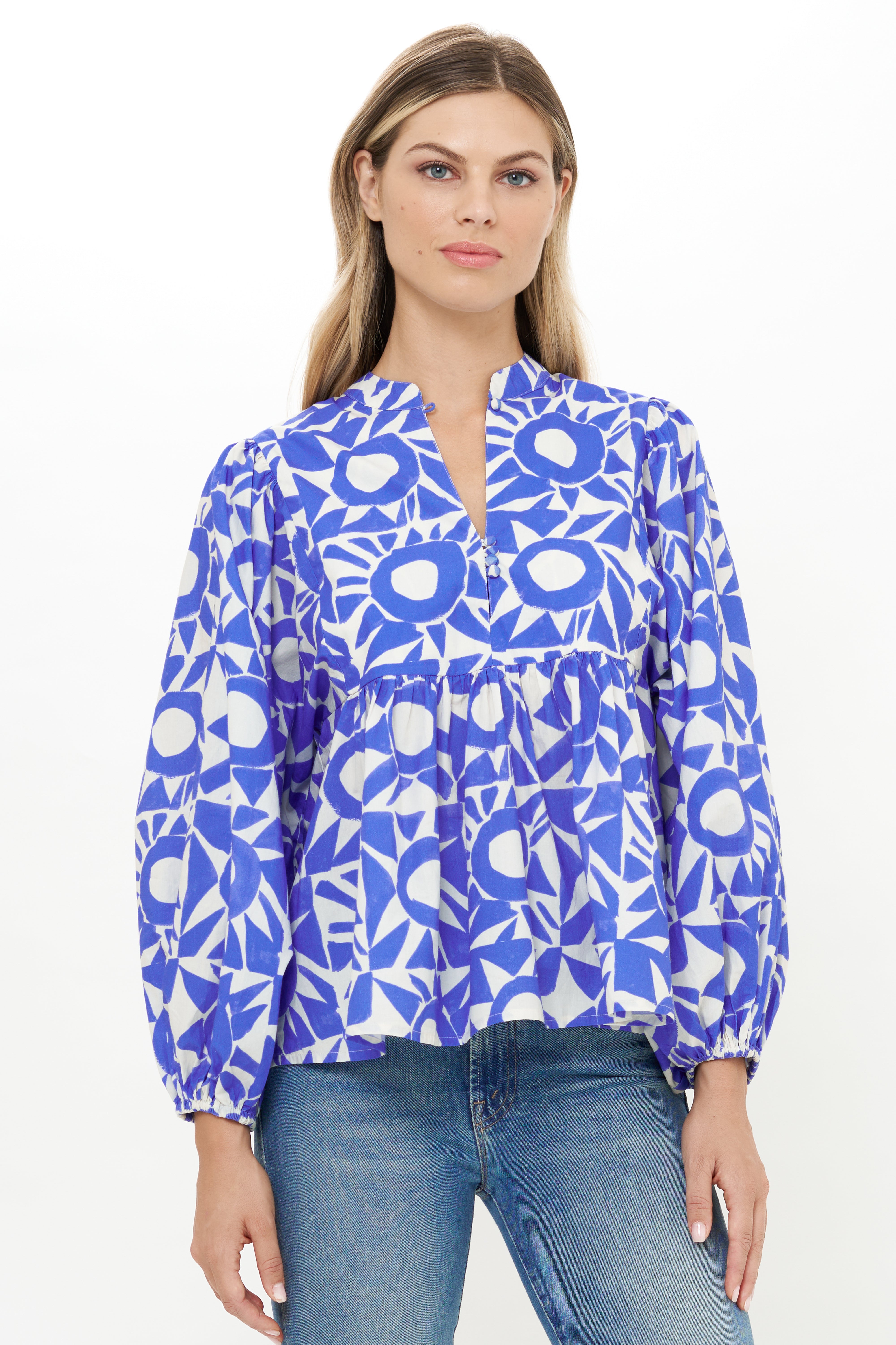 Mandarin Balloon Top Eclipse Blue