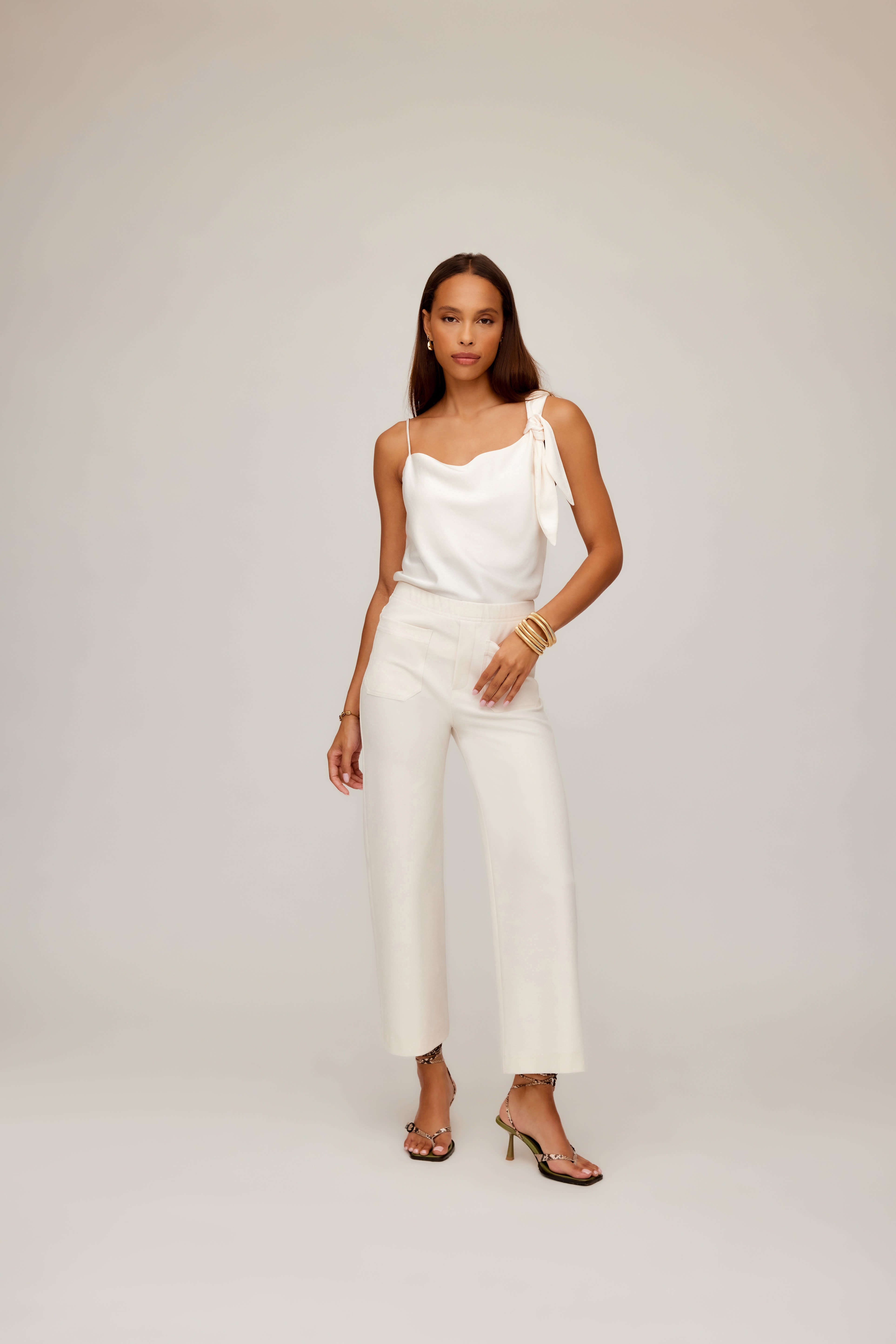 Celia Cropped Pants Ecru
