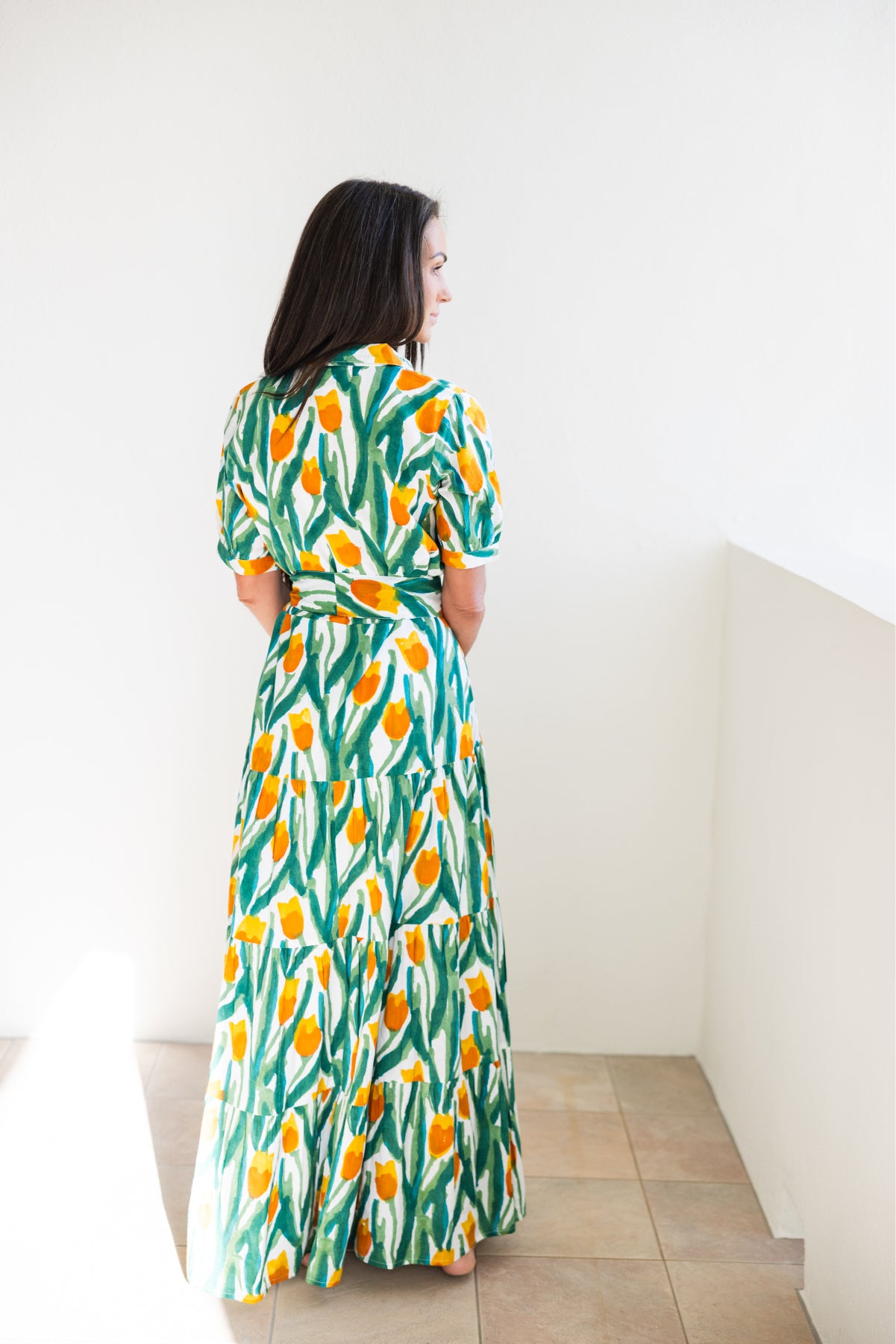 Hampton Dress Yellow Tulips