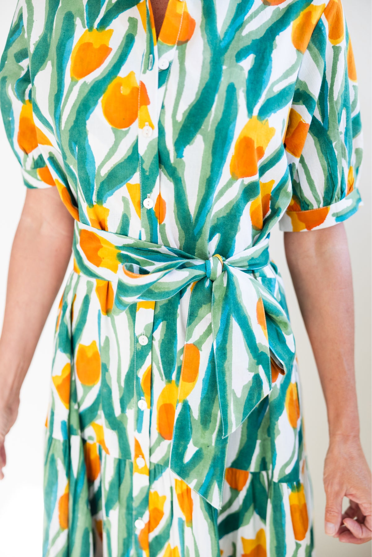 Hampton Dress Yellow Tulips