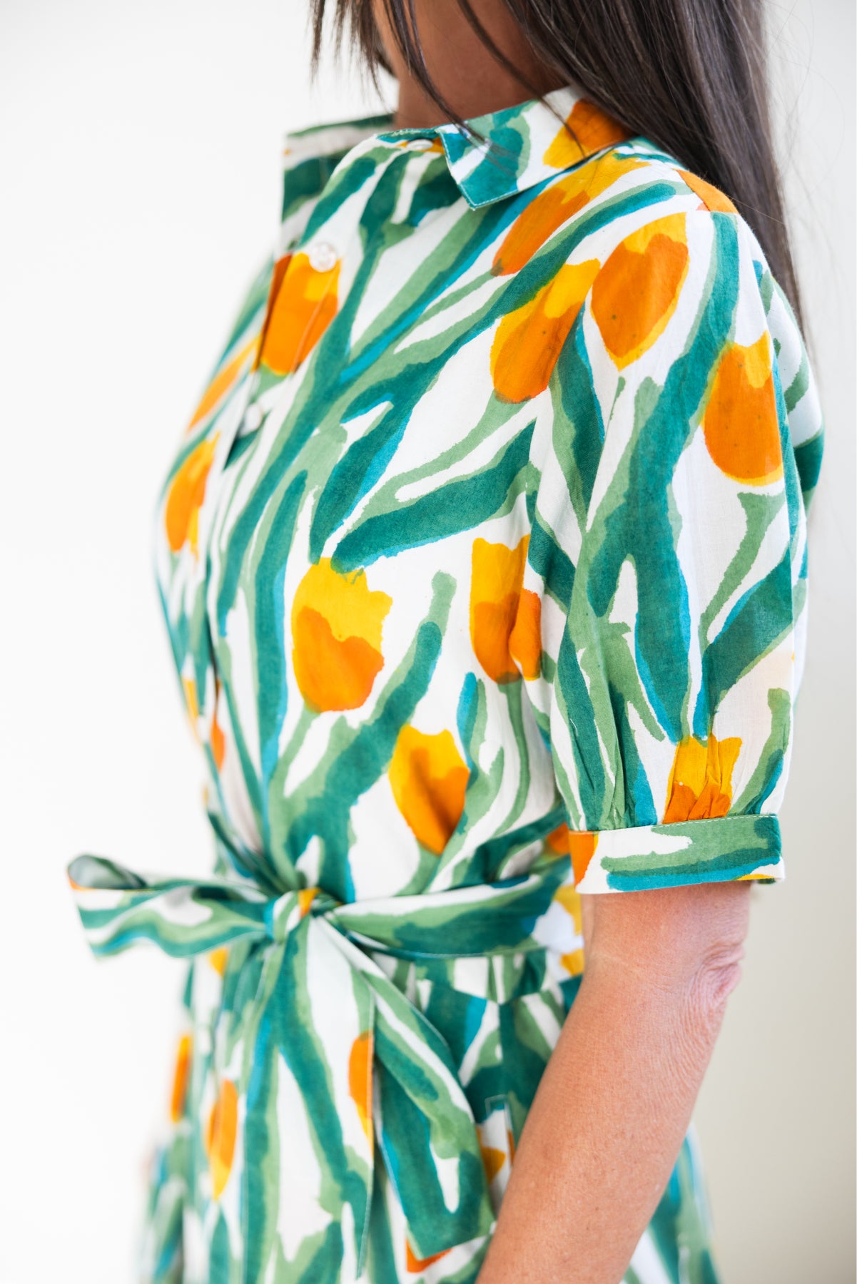 Hampton Dress Yellow Tulips