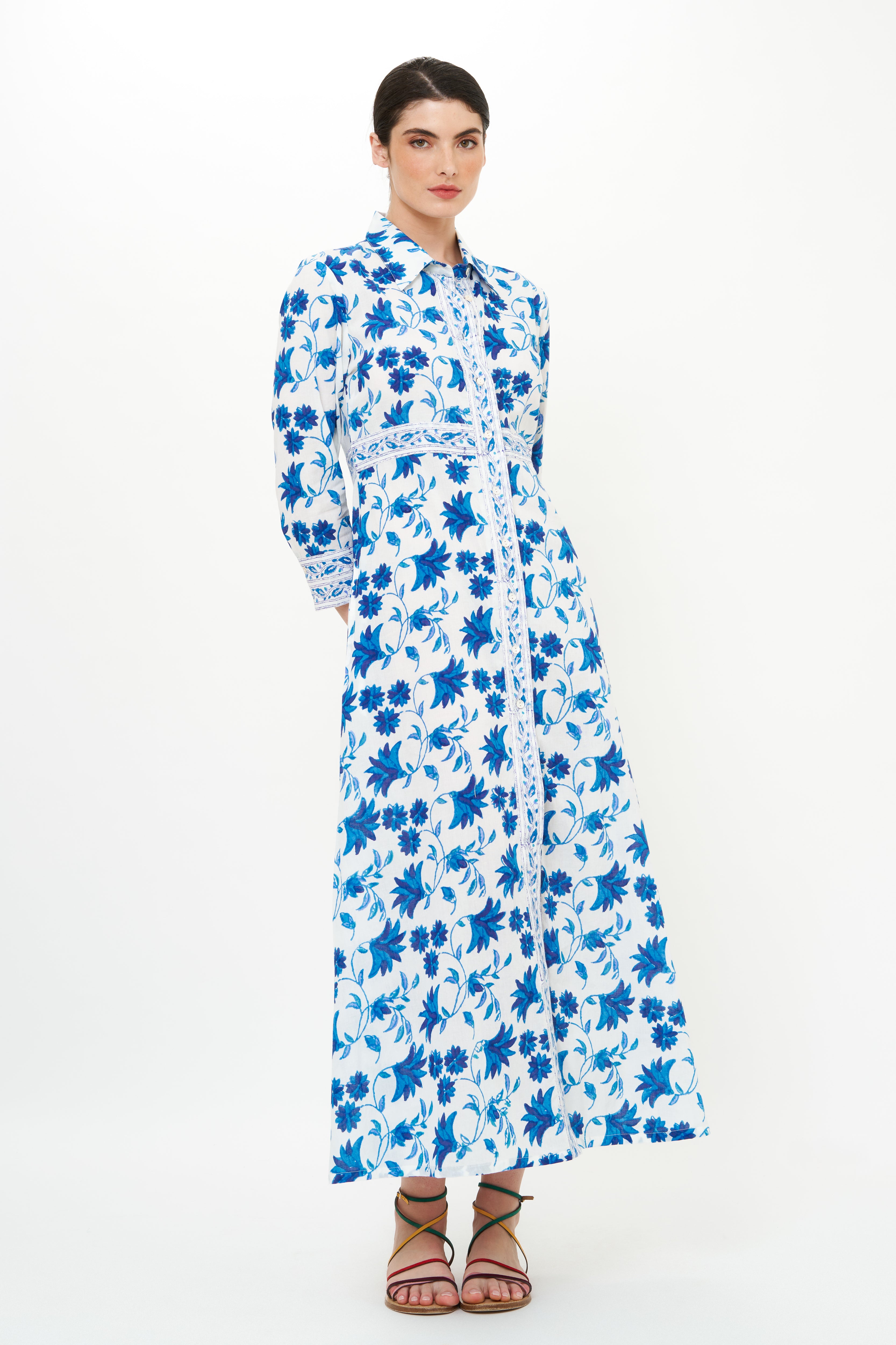Shirt Dress Maxi Marion Blue