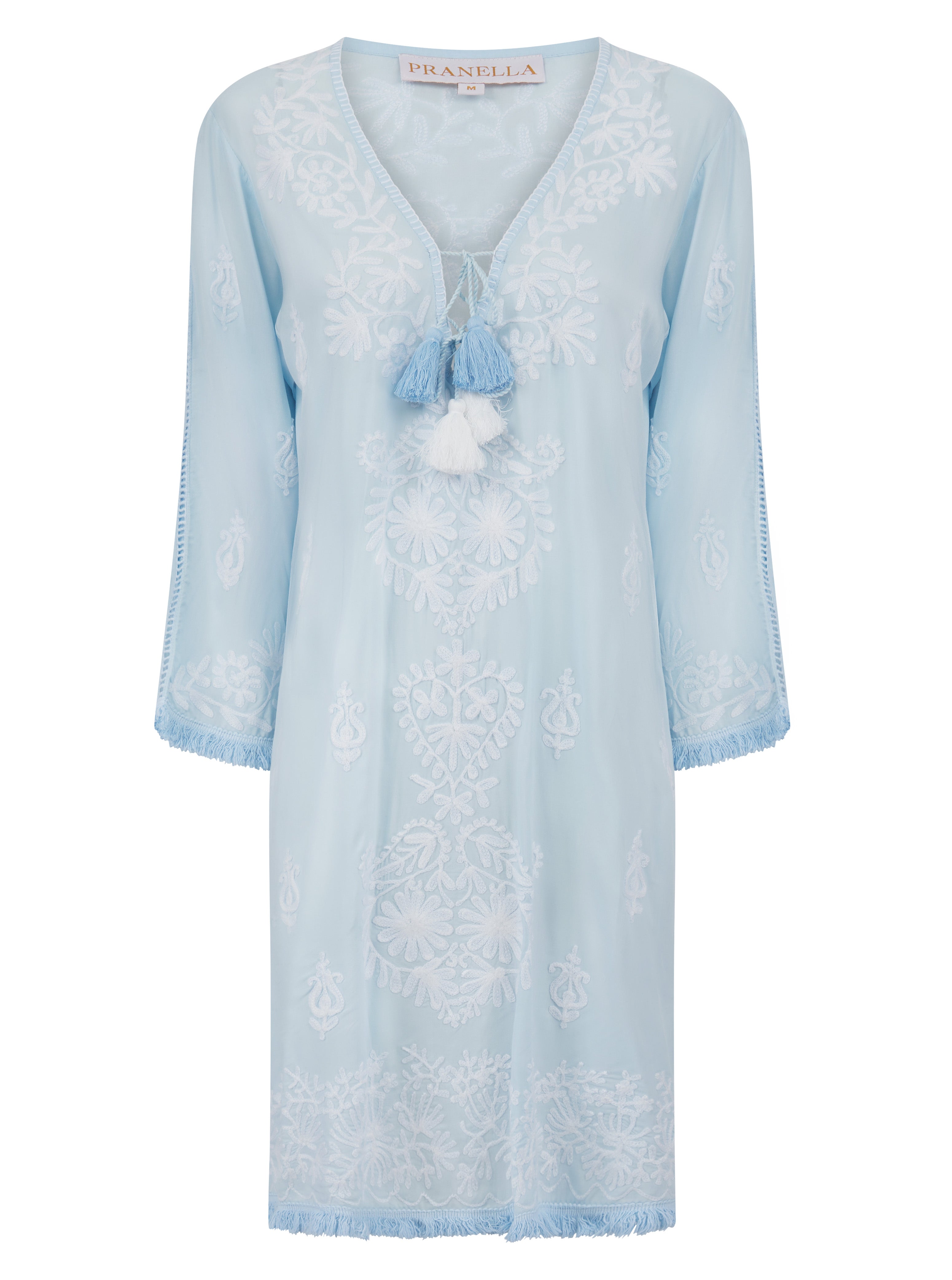 Aggie Dress Sky Blue/White