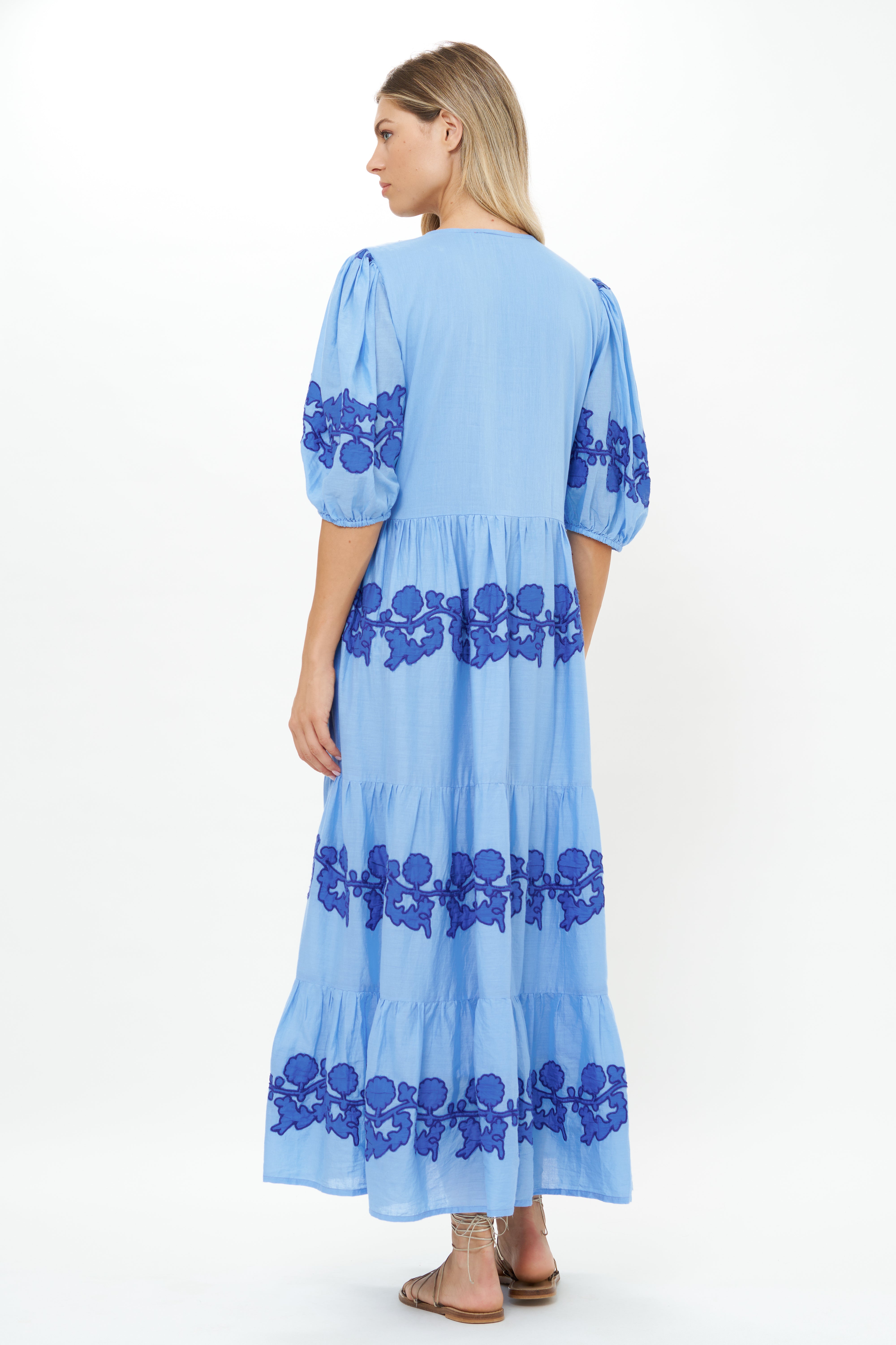 Puff Sleeve Maxi Tangier Blue