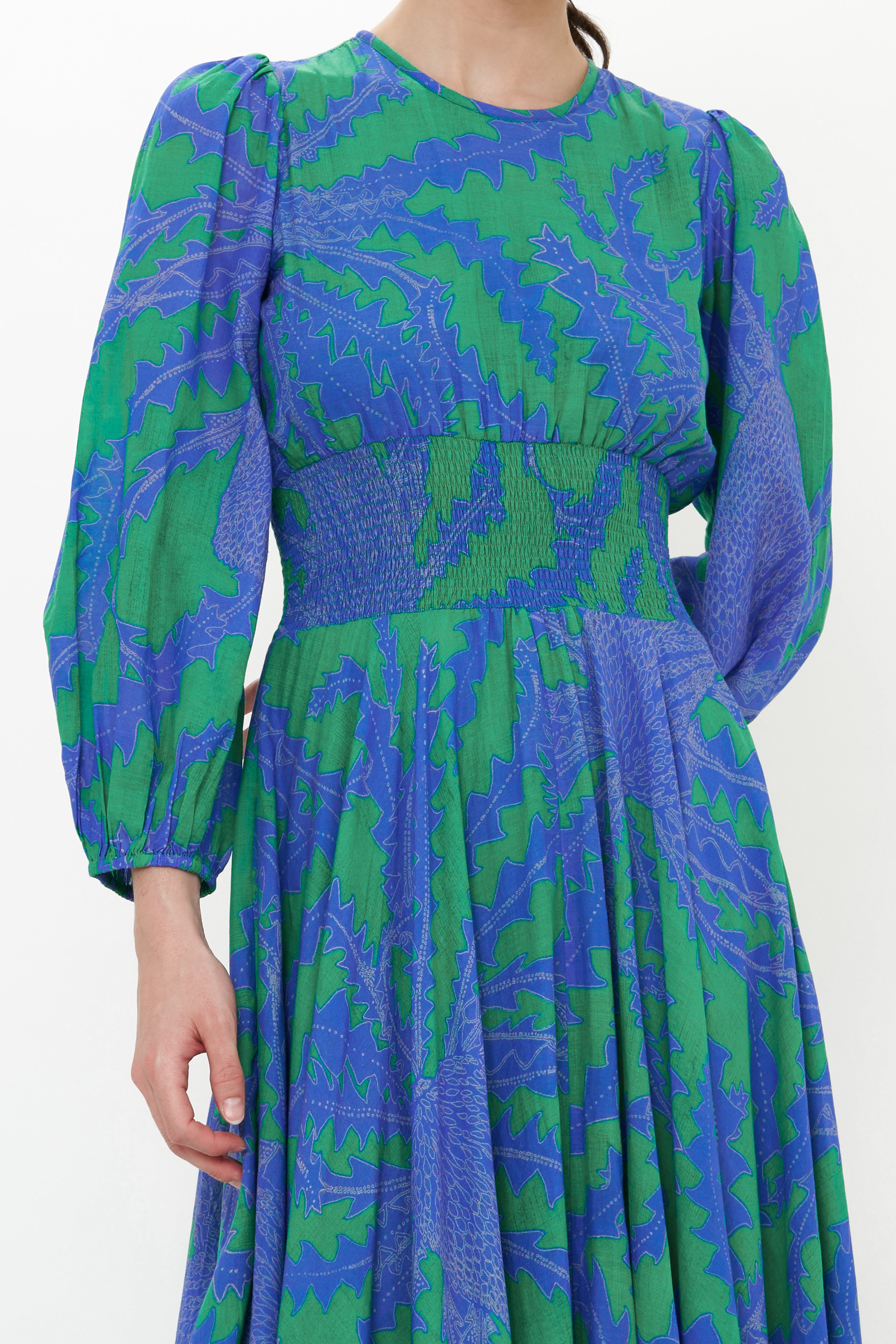 Crew Smocked Maxi Thistle Green