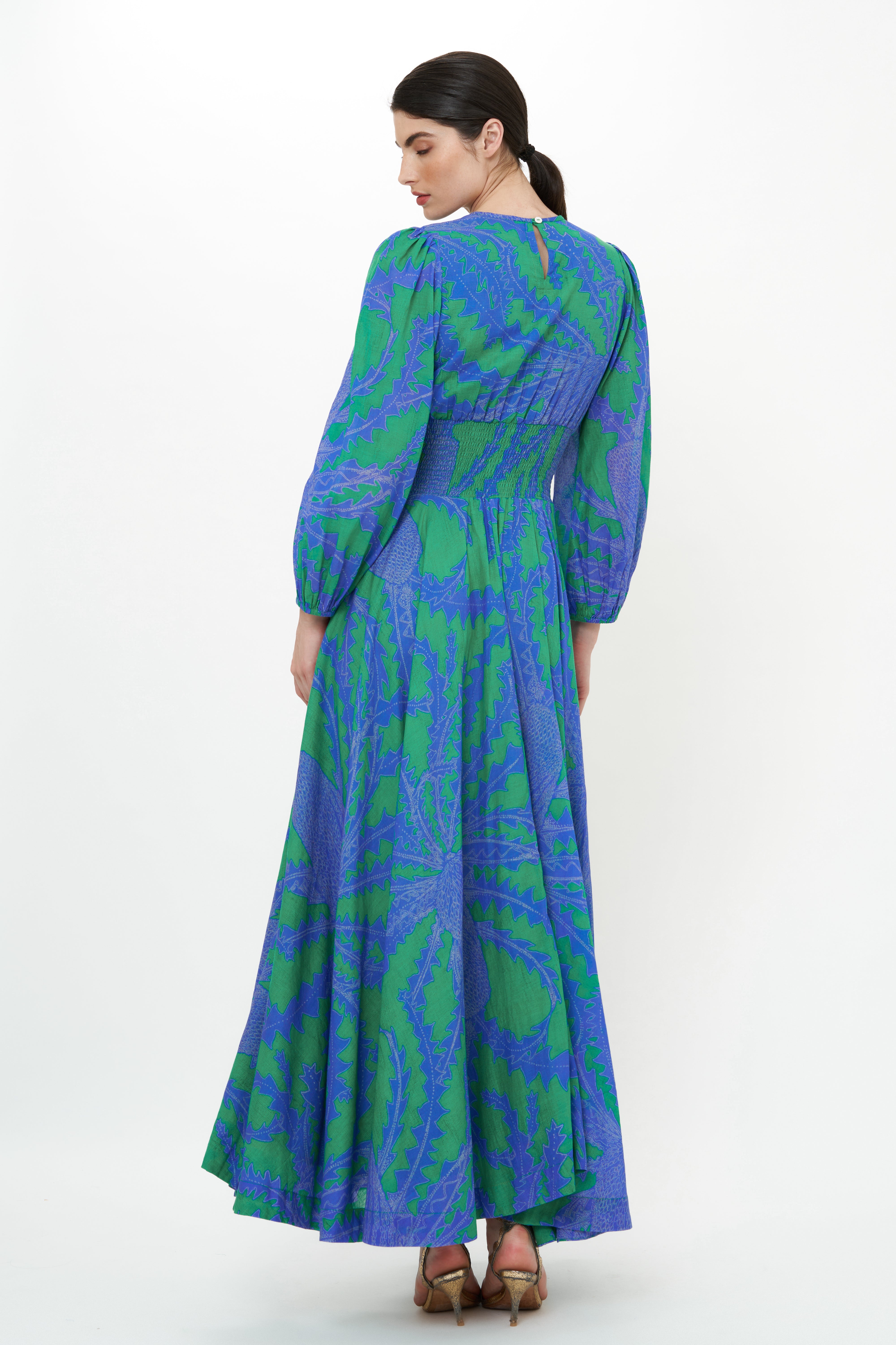 Crew Smocked Maxi Thistle Green