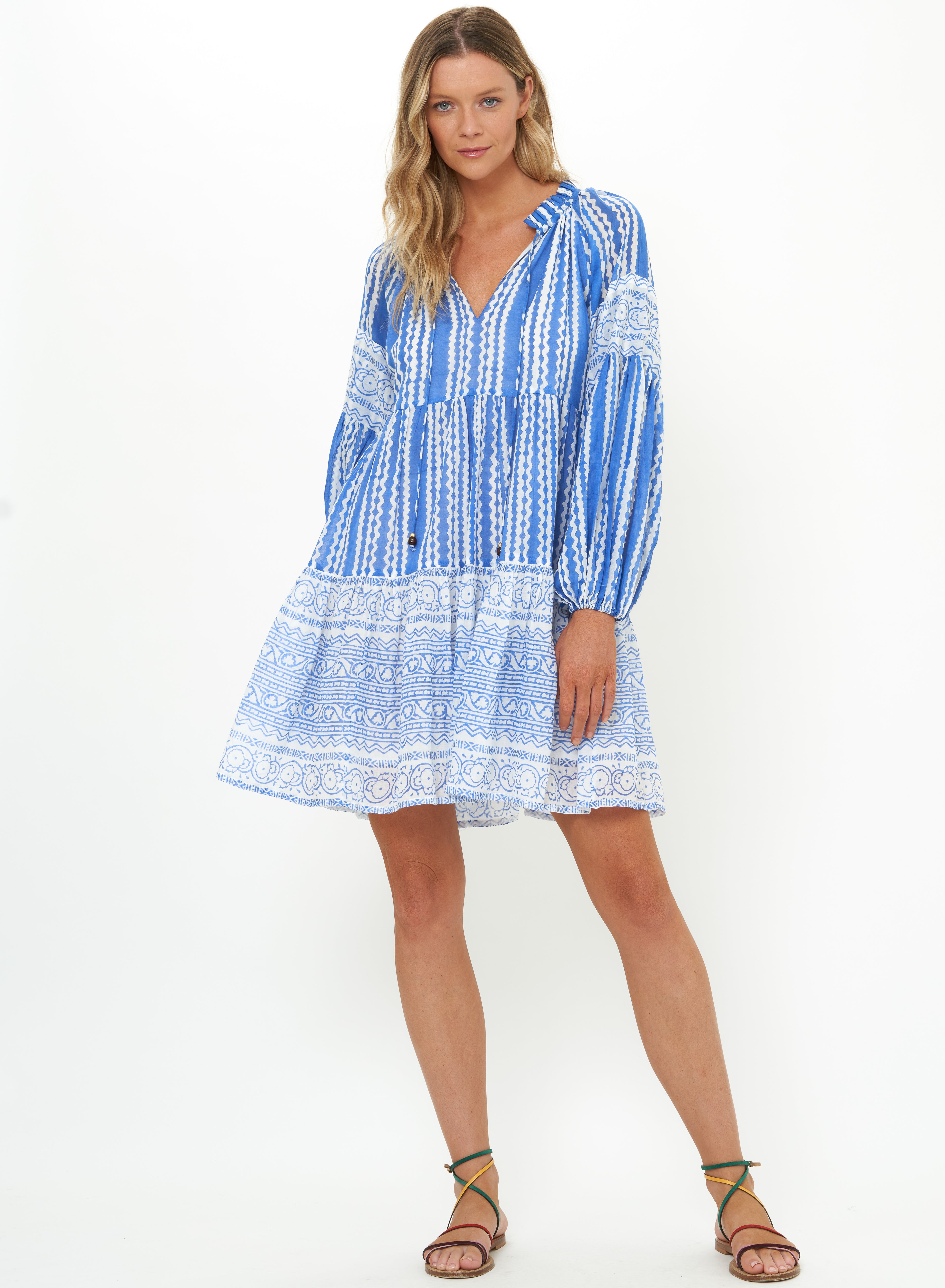 Balloon Sleeve Short Ziggy Blue