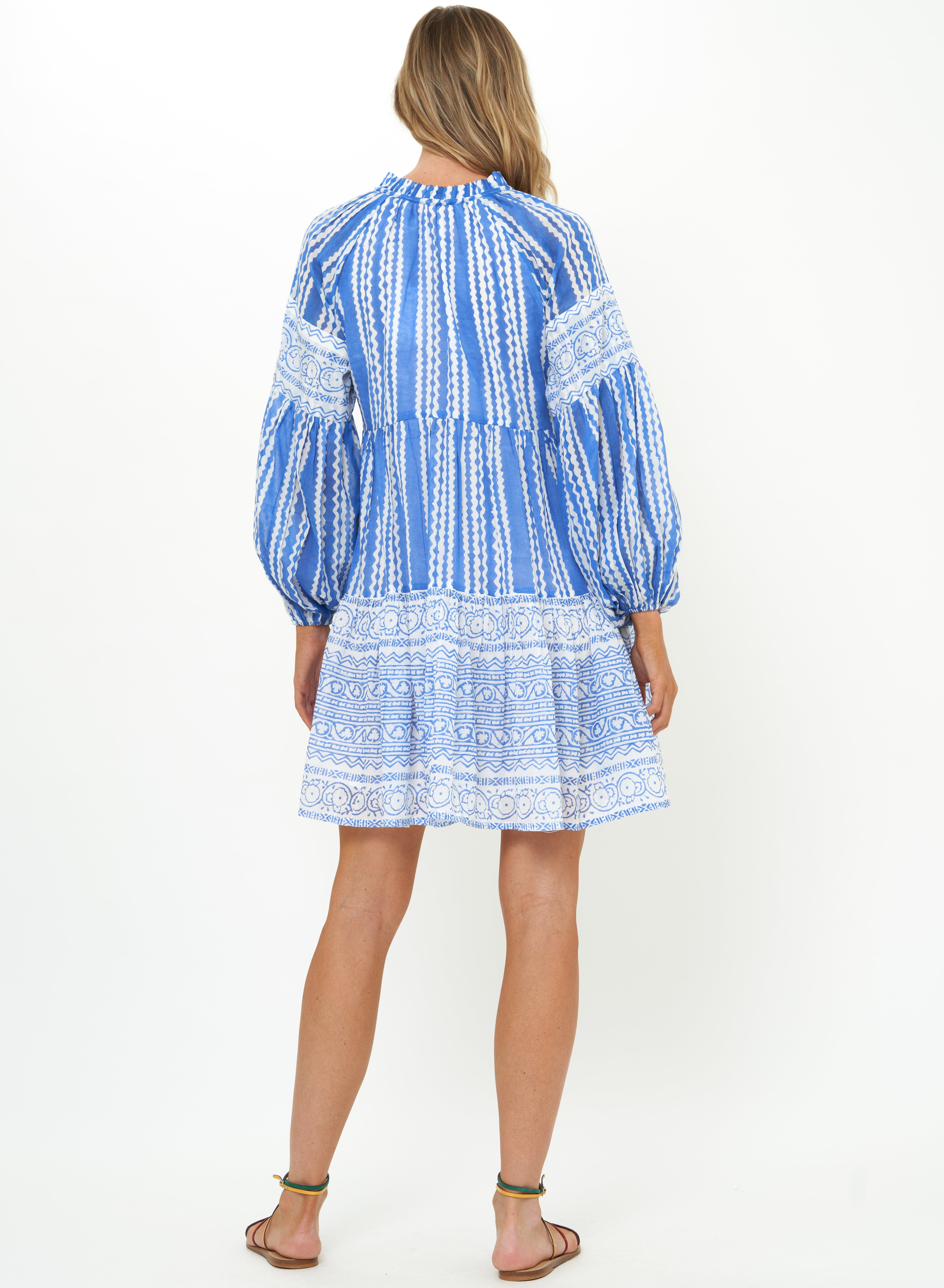 Balloon Sleeve Short Ziggy Blue