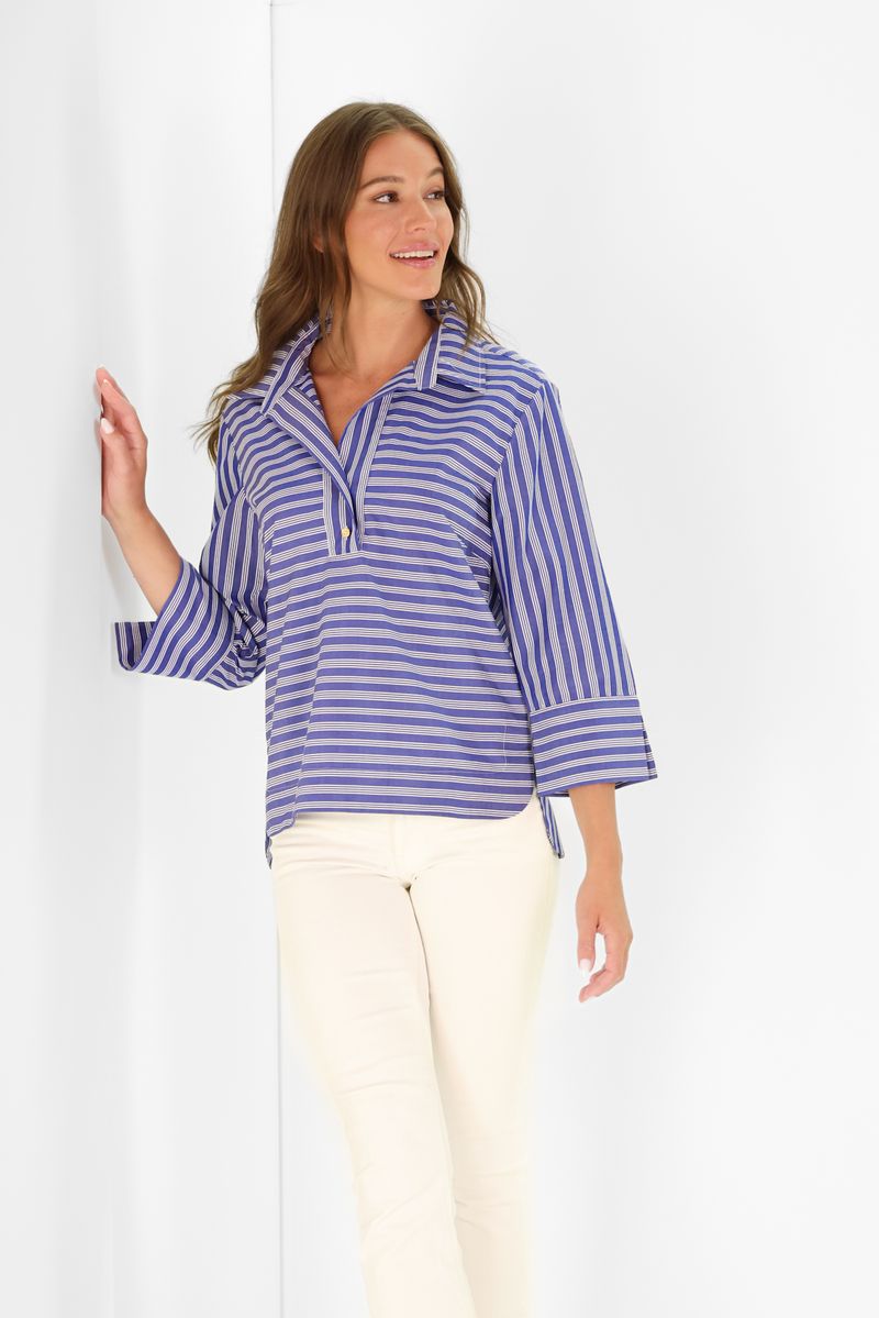 Toni Top Navy Quad Stripe