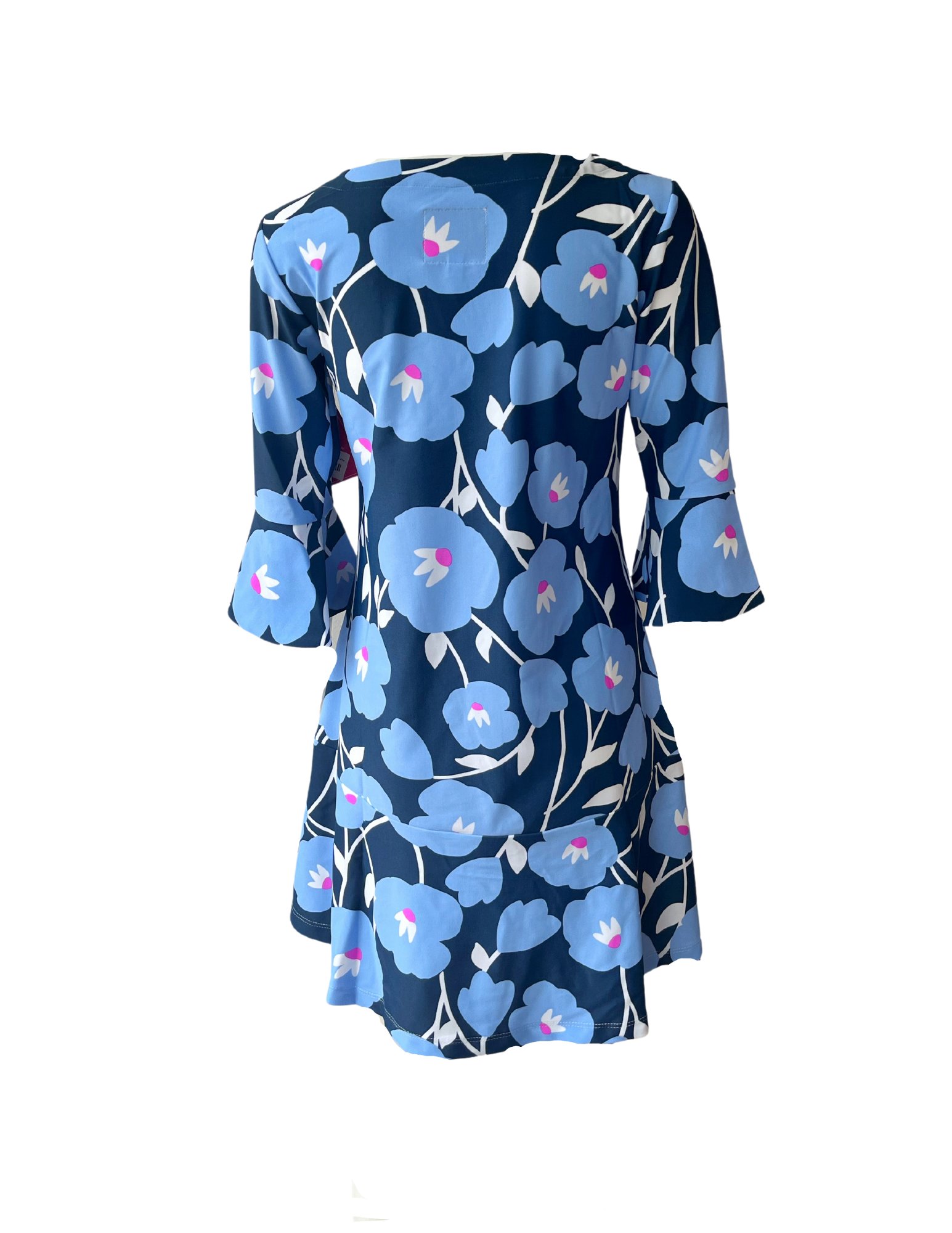 Flirty Dress Pop Art Flower Navy