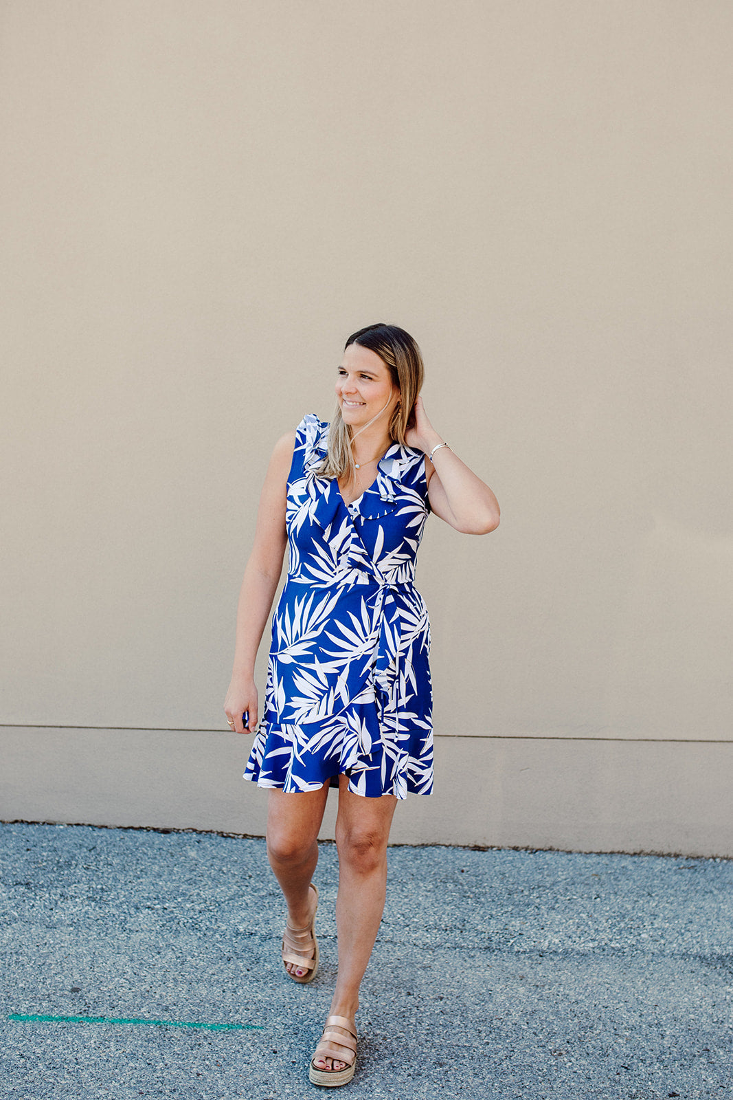 blue dress for baby girl Angel Maternity Lina Palm Leaf Maternity Dress in Ocean Blue