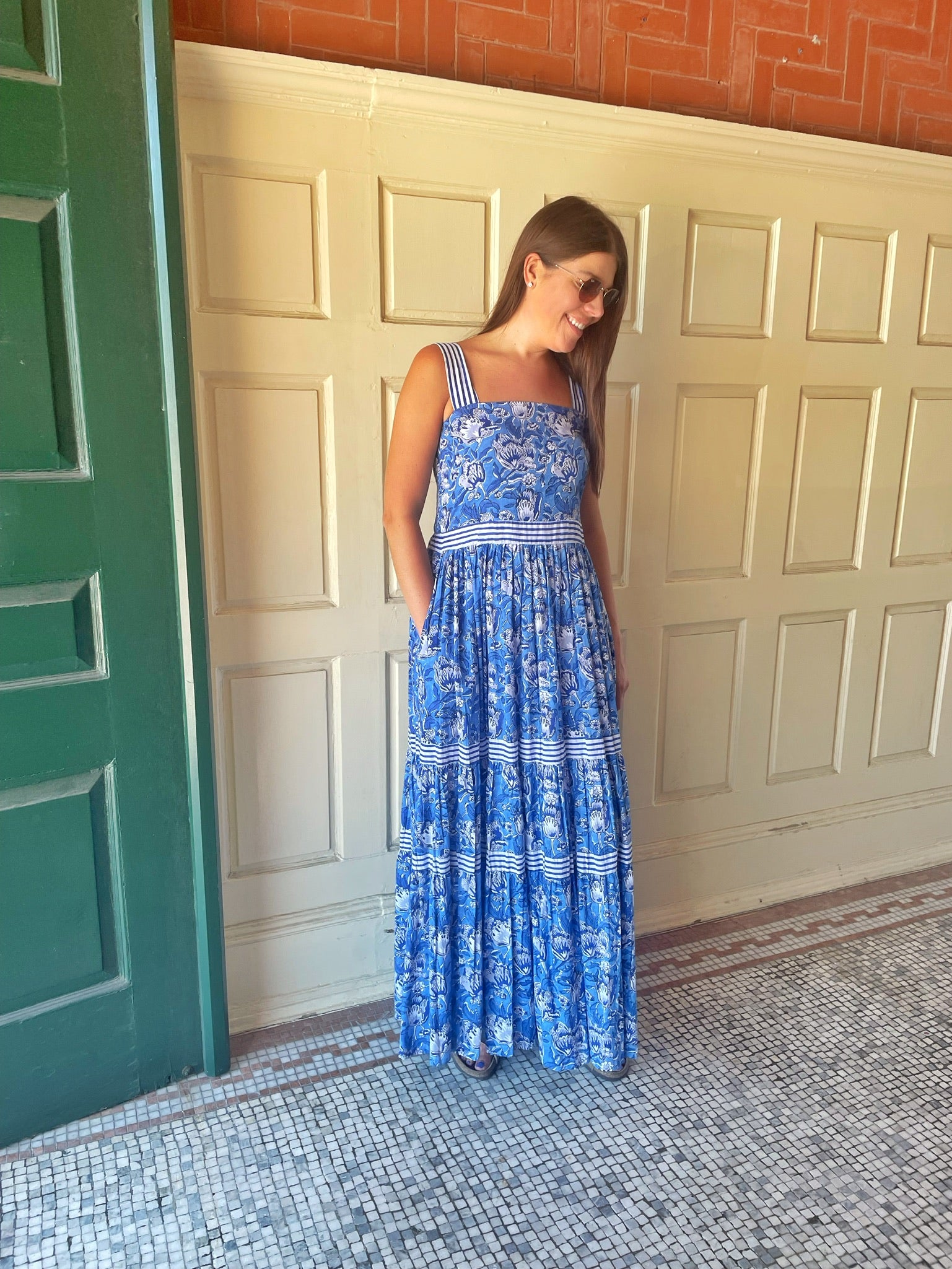 royal blue grad dress Classic Summer Days Tiered Maxi Dress main image 0