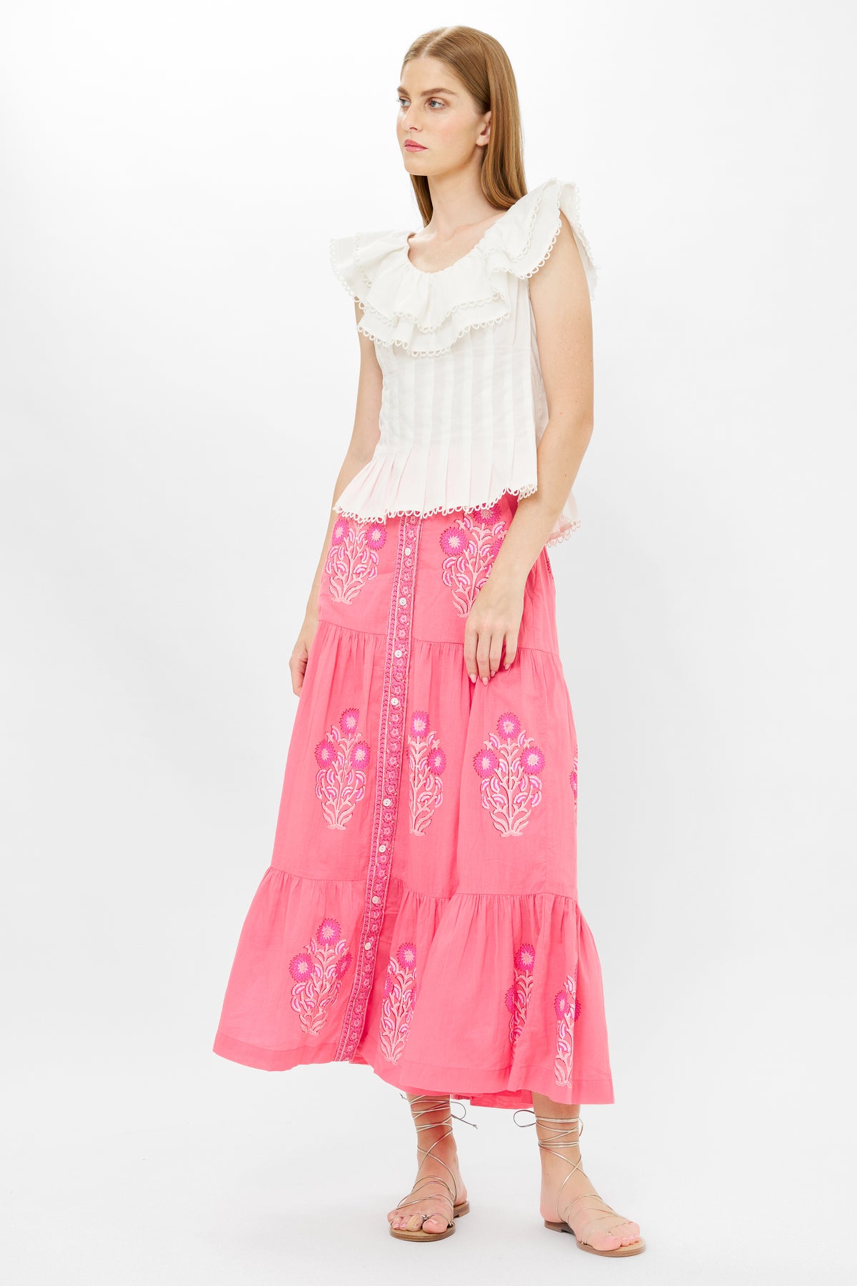 Button Front Skirt