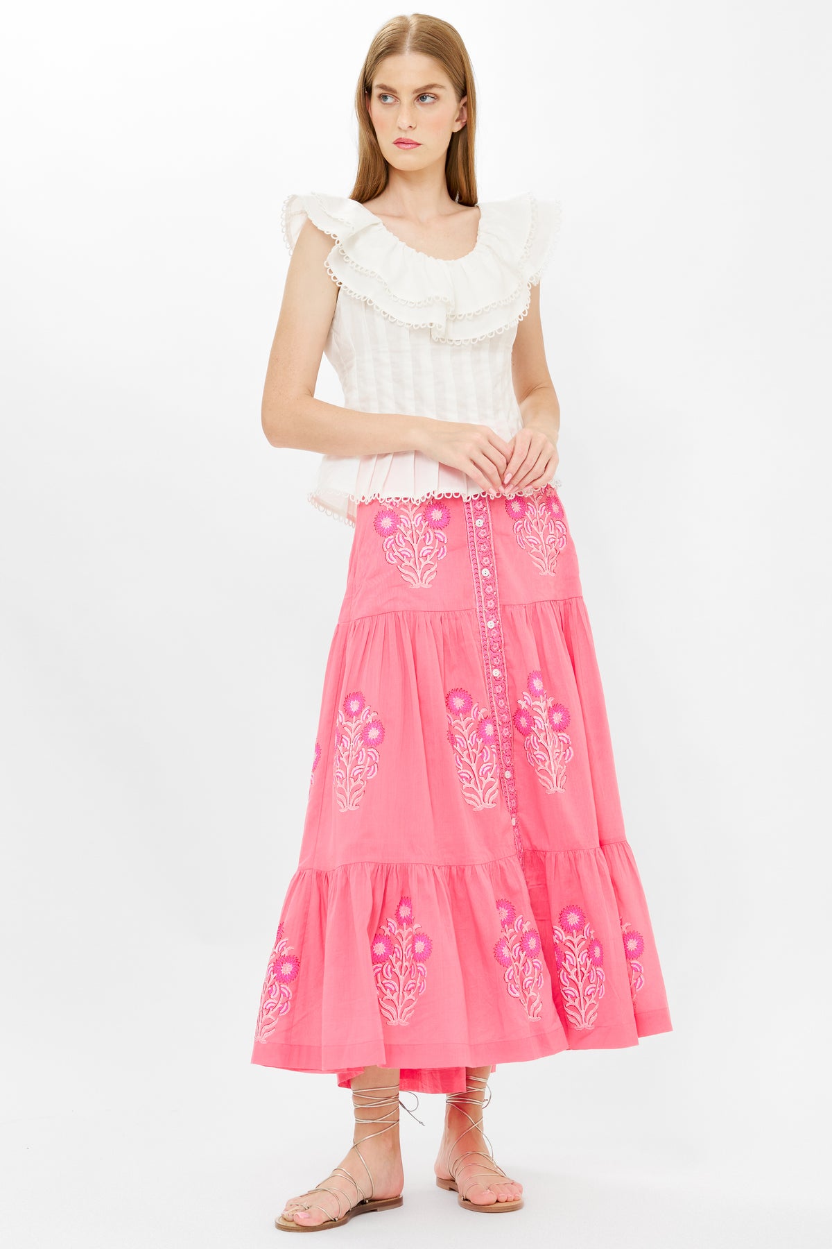 Button Front Skirt