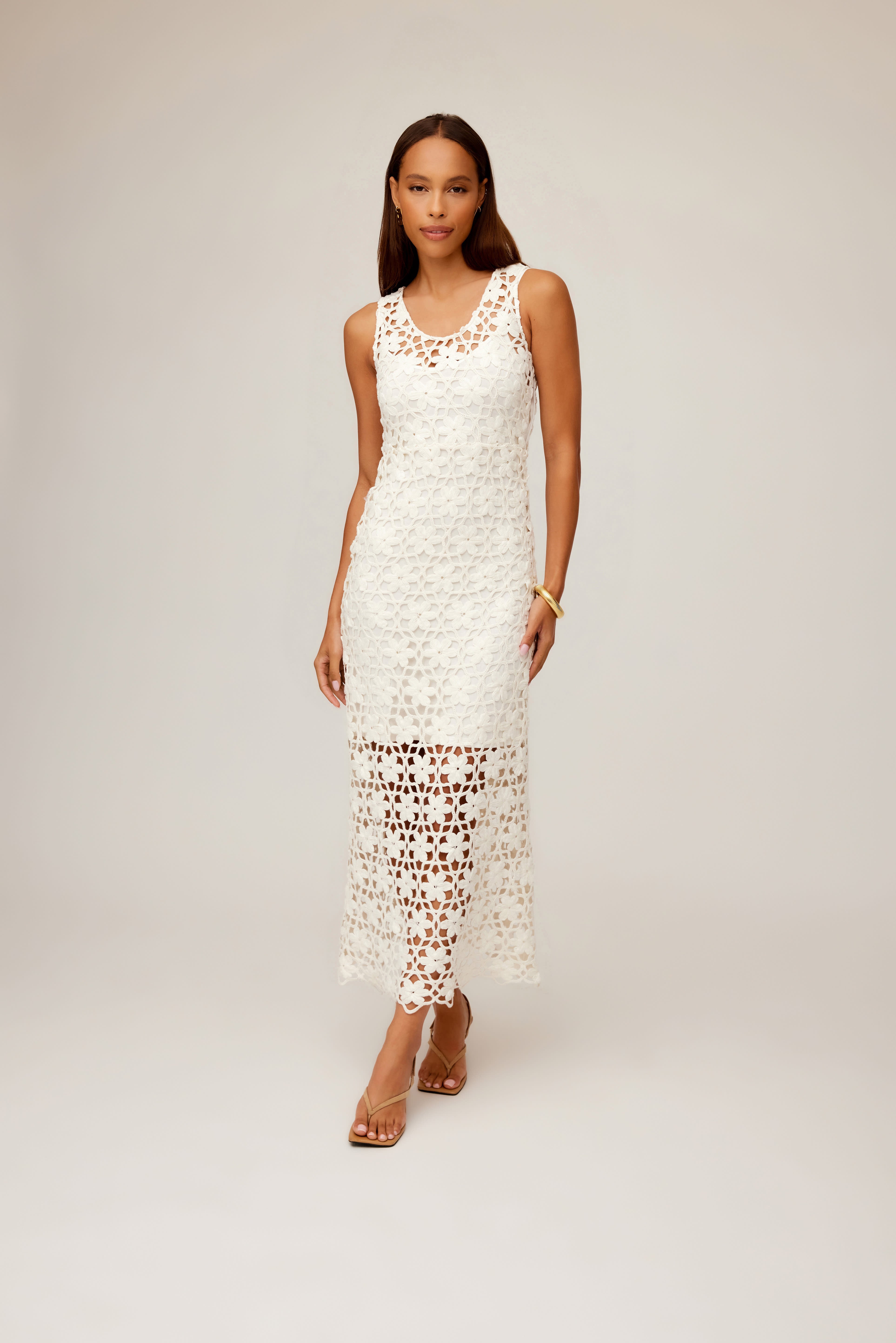 Kelsie Crochet Dress Ivory