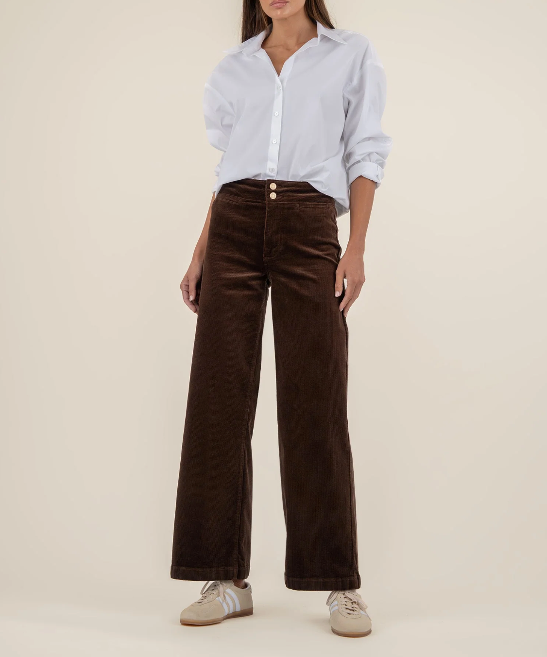 Meg Corduroy Wide Leg Pant with Welt Pockets