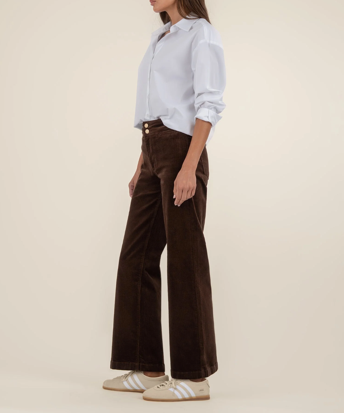 Meg Corduroy Wide Leg Pant with Welt Pockets