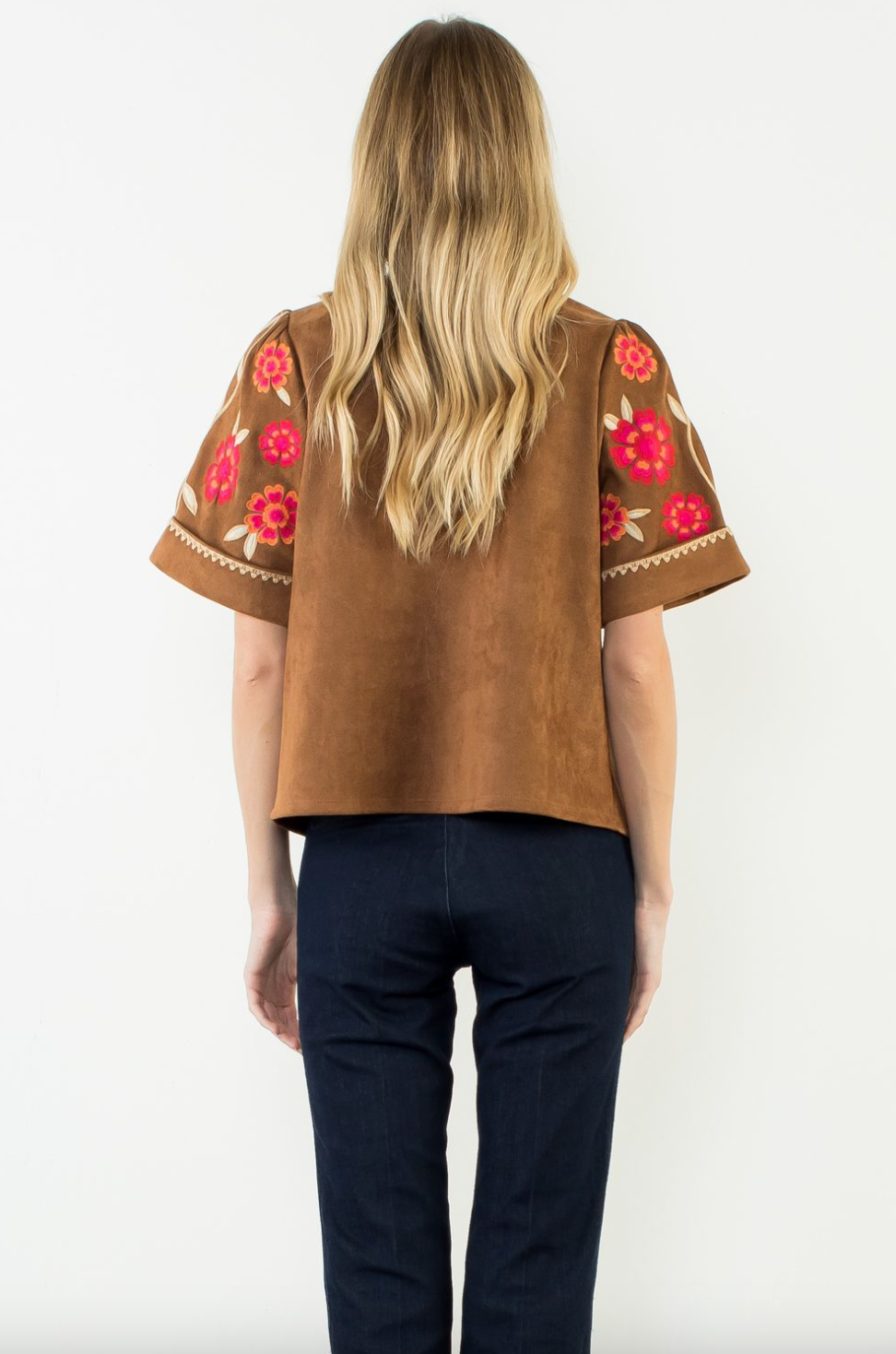 Open Embroiderd Flower Top