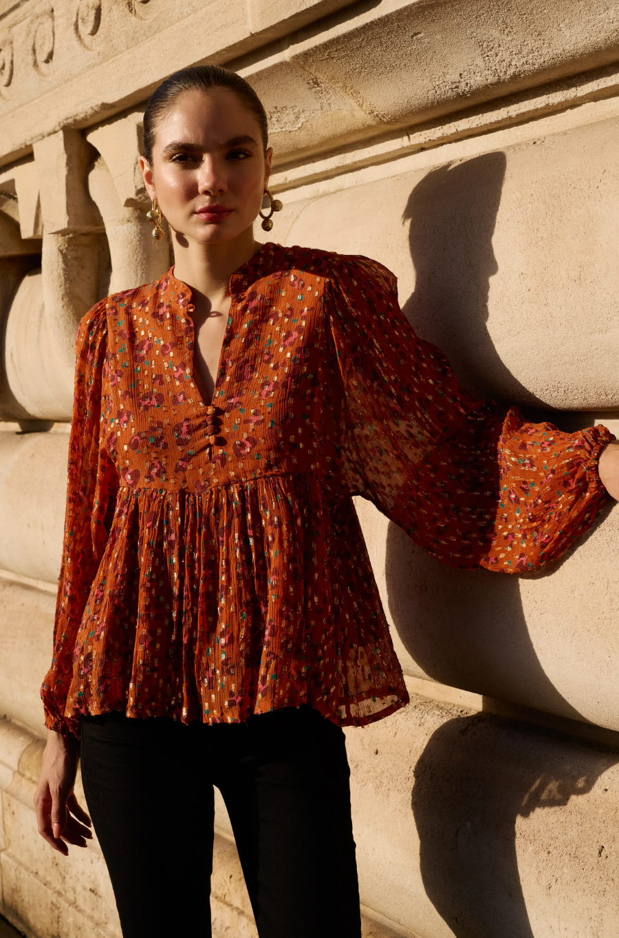 Mandarin Balloon Top Leopard Toffee