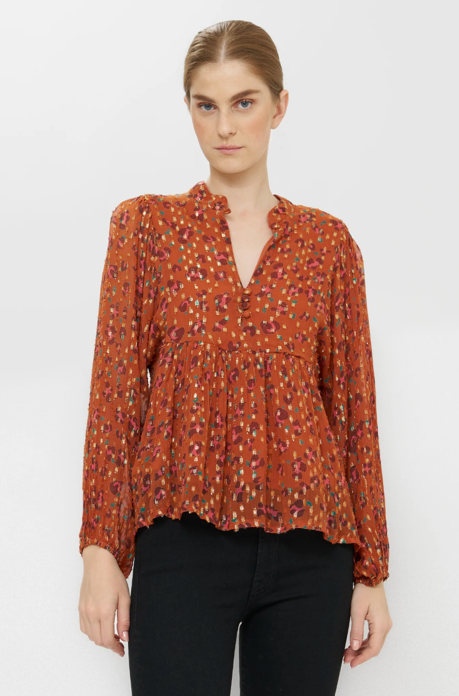 Mandarin Balloon Top Leopard Toffee