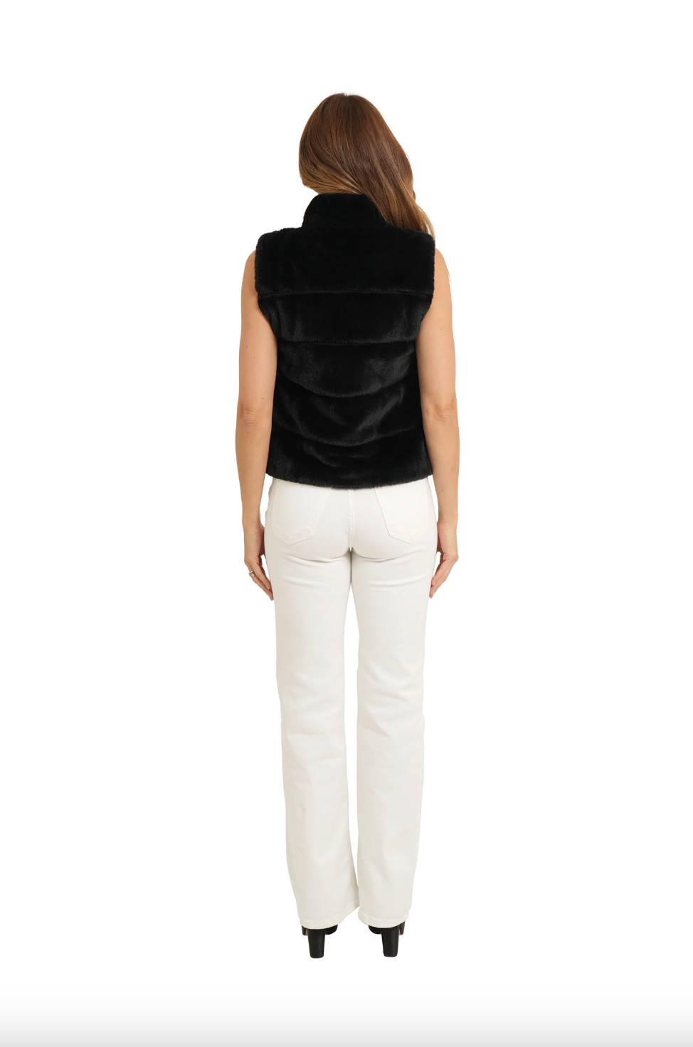 Faux Fur Vest Black