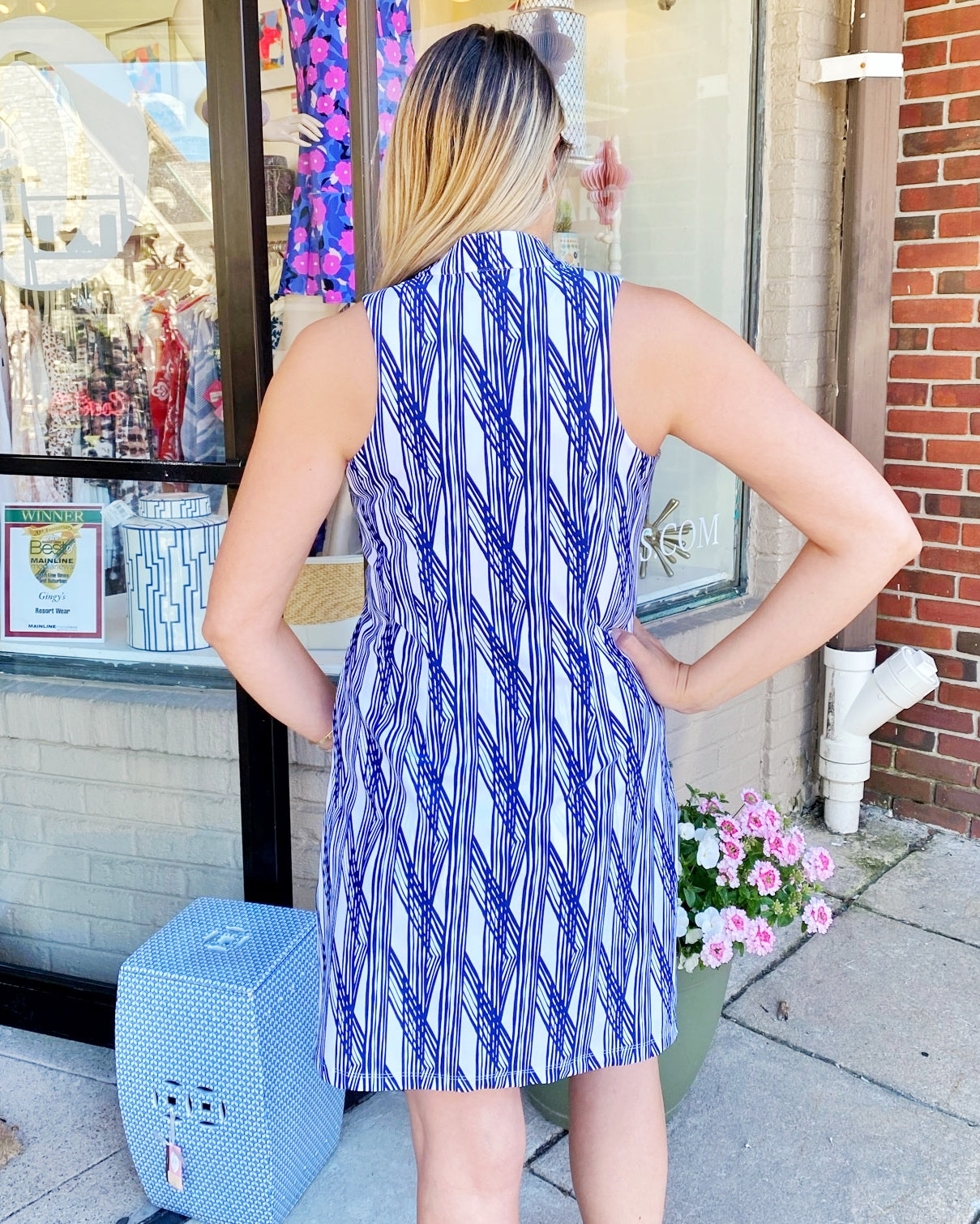 Merion Skort Dress Criss Cross Stripe