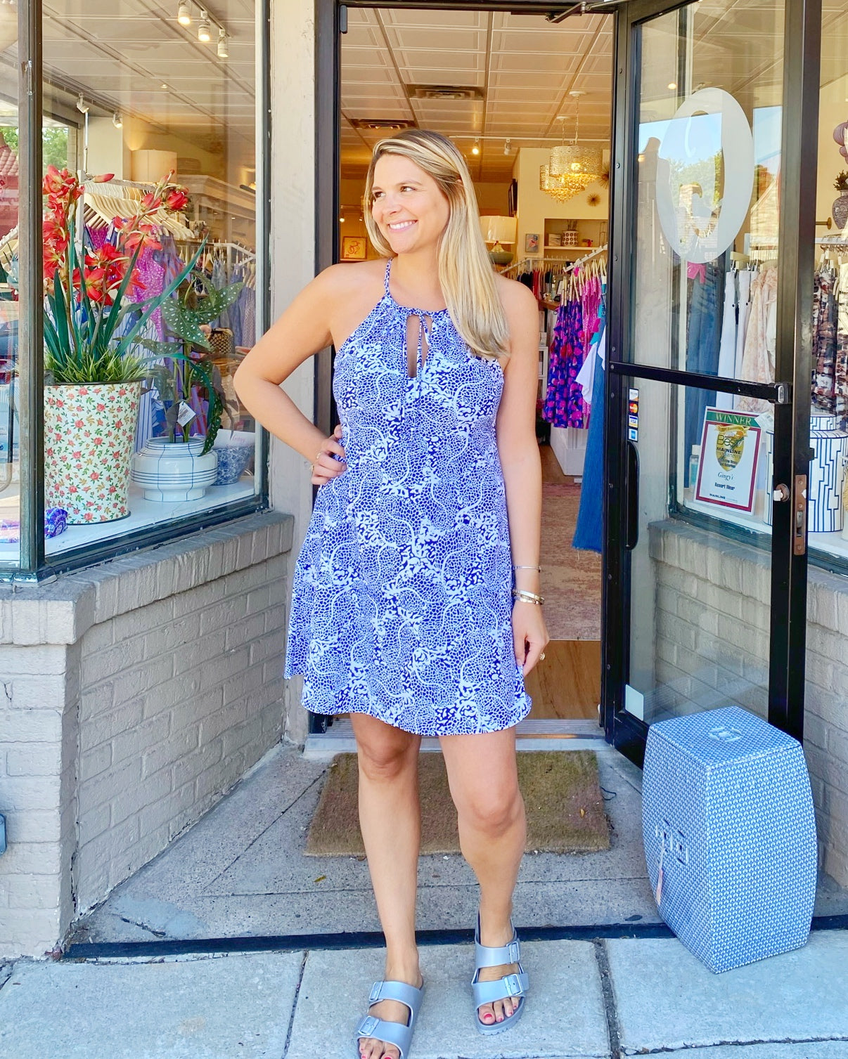 Cape May Dress Navy Lace