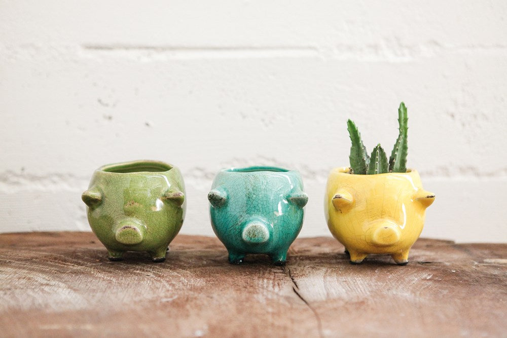Terra-Cotta Pig Planter