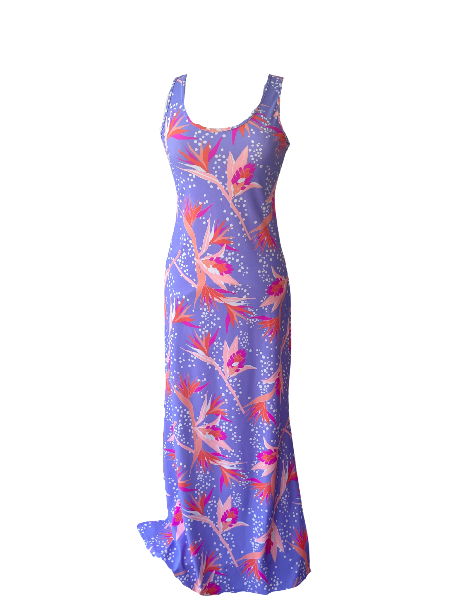 Maui Maxi Dress Tropical Birds of Paradise